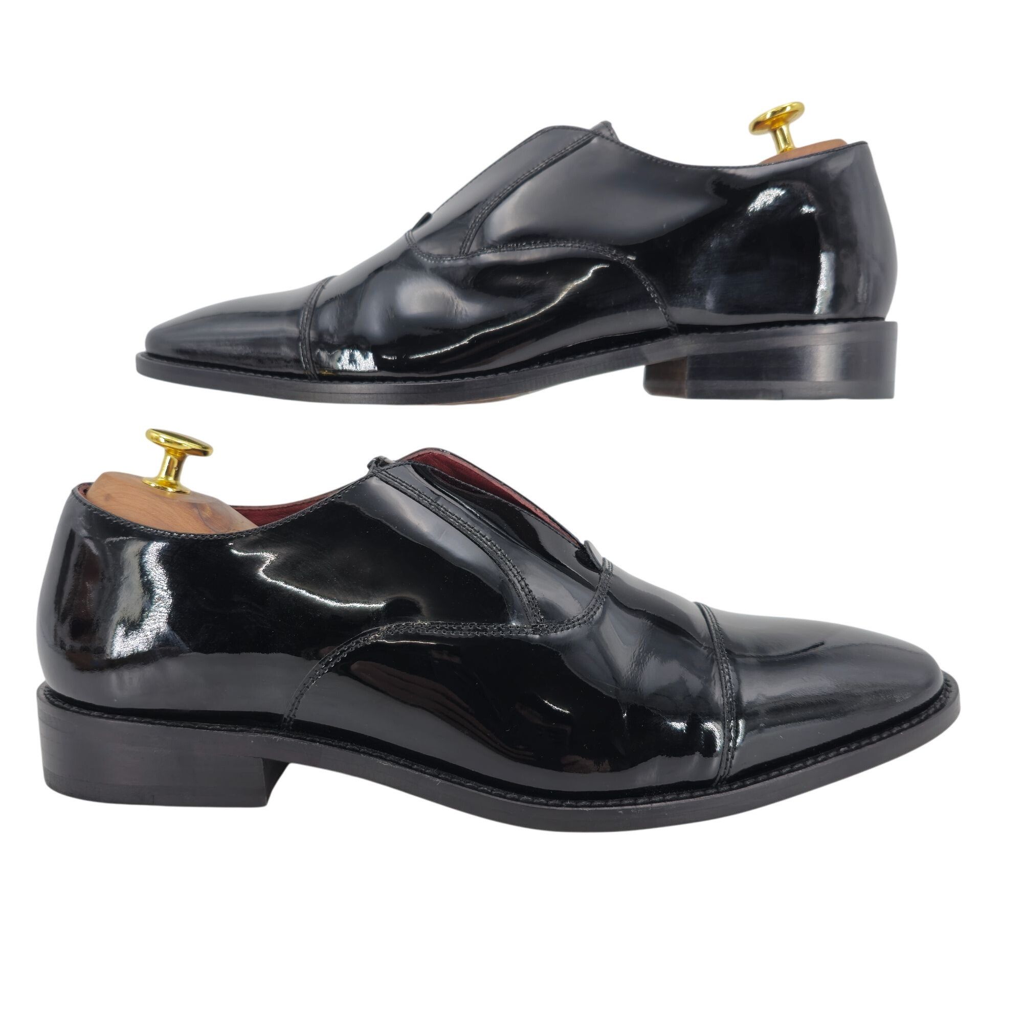 Other Carlos Santana Men 10 Black Patent Leather Dress Shoe Loafer Size US 10 / EU 43 - 4 Thumbnail