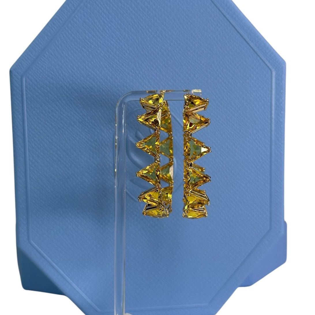 Swarovski Swarovski Millenia hoop earrings Yellow, Gold-tone plated Size ONE SIZE - 3 Thumbnail