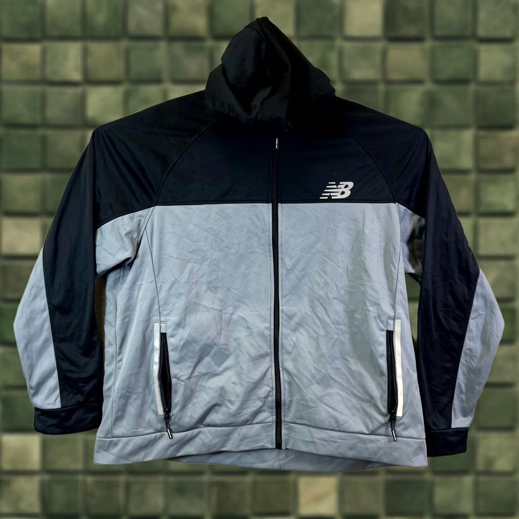 New Balance New Balance Windbreaker Jacket Men 2XL Gray Polyester Fleece Lined Hooded Zip-Up Size US XXL / EU 58 / 5 - 1 Thumbnail