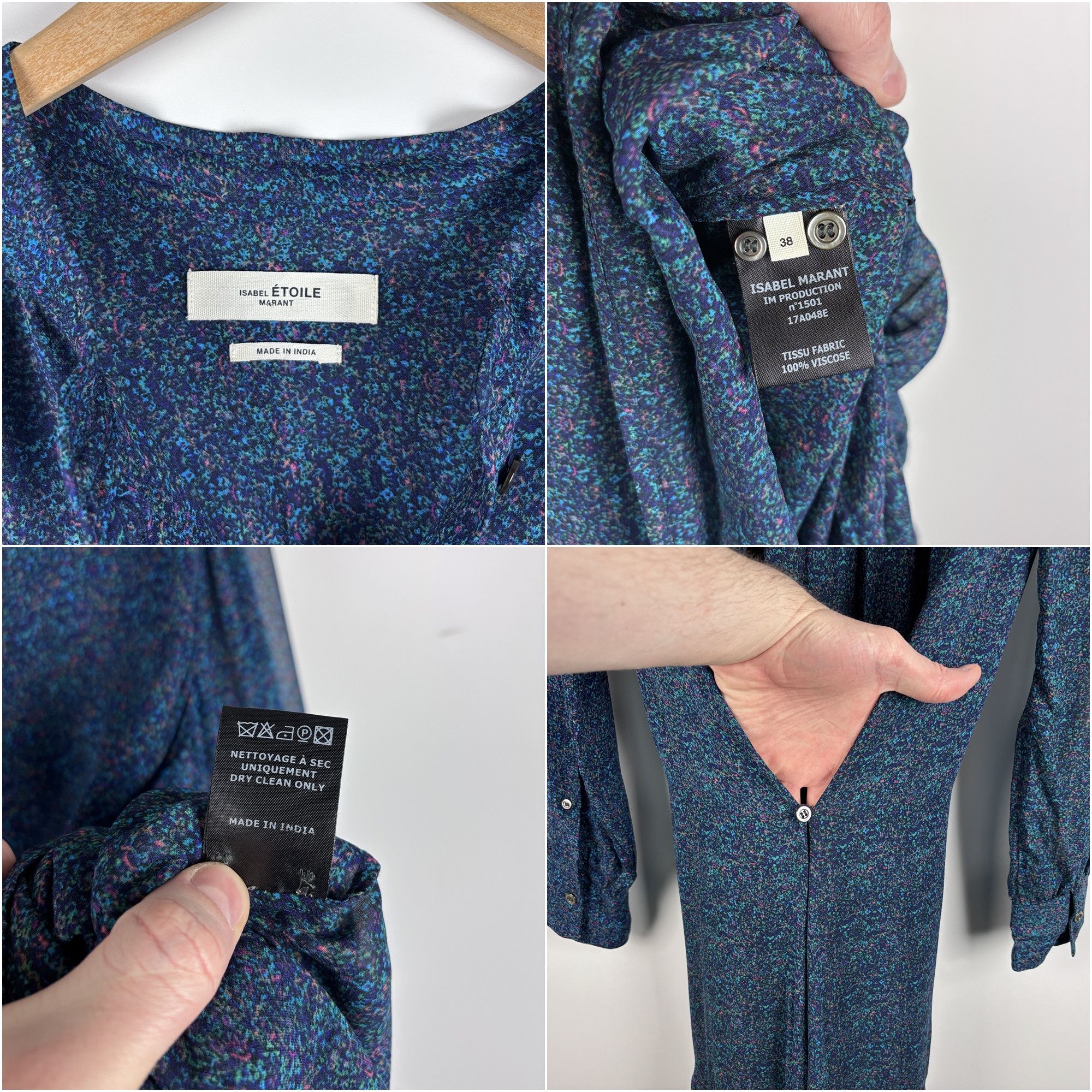 Isabel Marant × Isabel Marant Etoile Isabel Marant Etoile Long Sleeve Floral Maxi Dress Blue 38 Size XS / US 0-2 / IT 36-38 - 9 Thumbnail