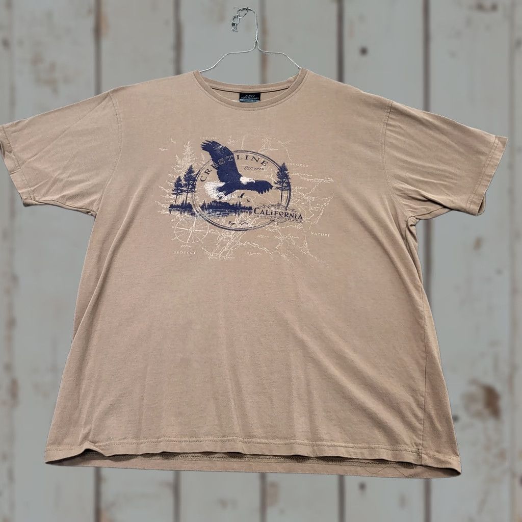 Vintage Crestliner California T-Shirt Brown Short Sleeve Eagle Classic Fit Men's L Size US L / EU 52-54 / 3 - 1 Thumbnail