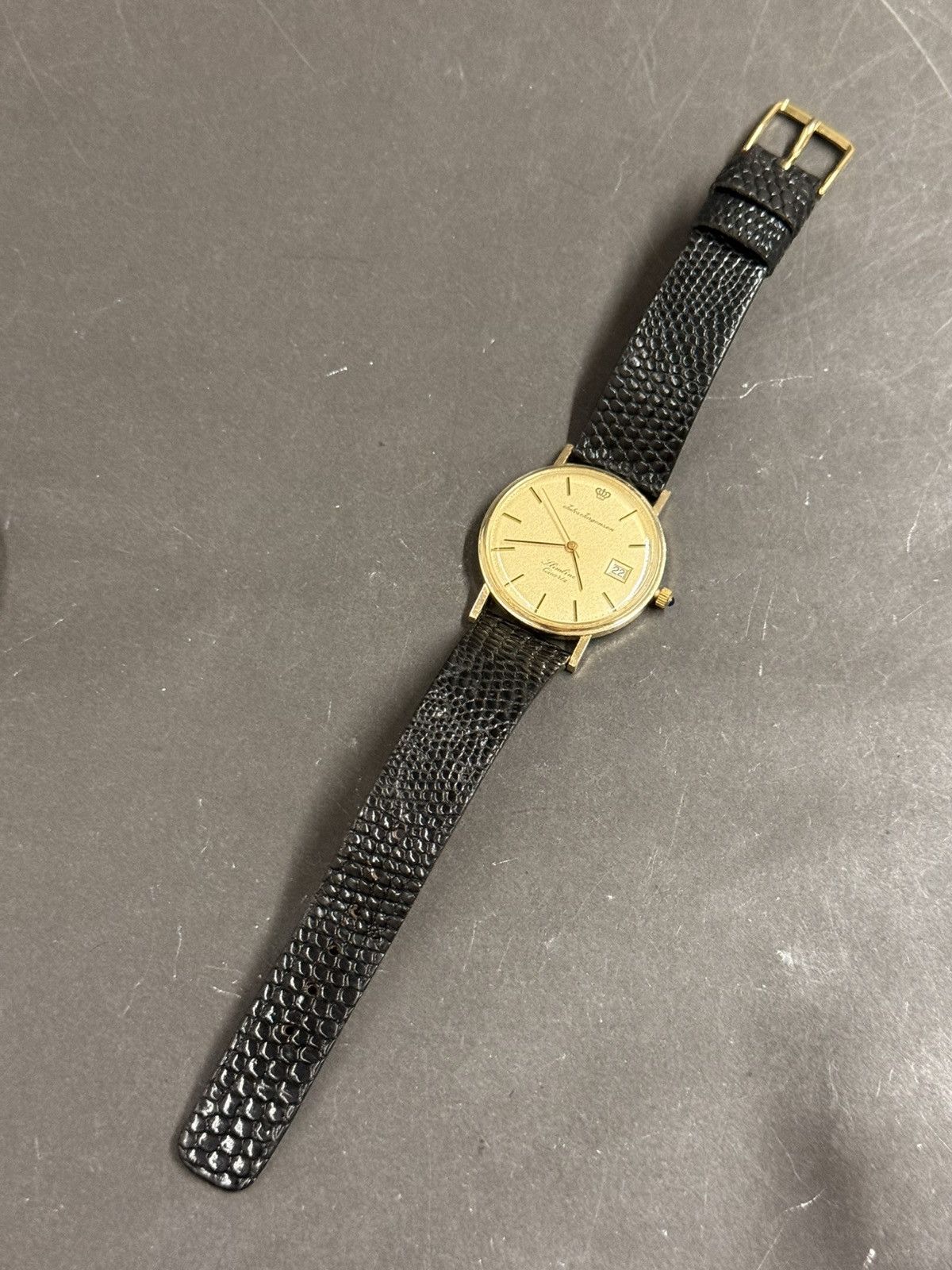 Vintage JULES JURGENSEN Slimline Swiss Quartz Watch 14KT. Size ONE SIZE - 11 Thumbnail