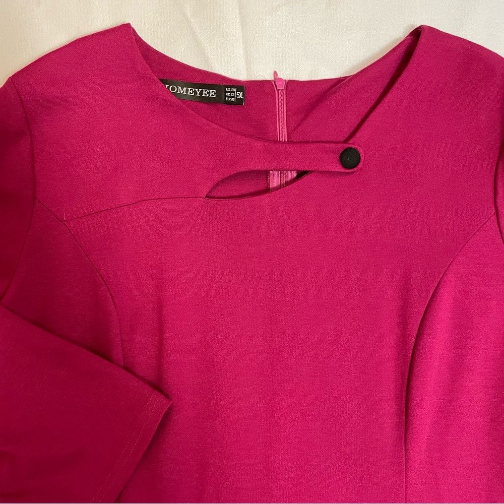 Other NWT New HOMEYEE Elegant Cut Out 3/4 Sleeve Business Pencil Size XXL / US 16-18 / IT 52-54 - 2 Thumbnail