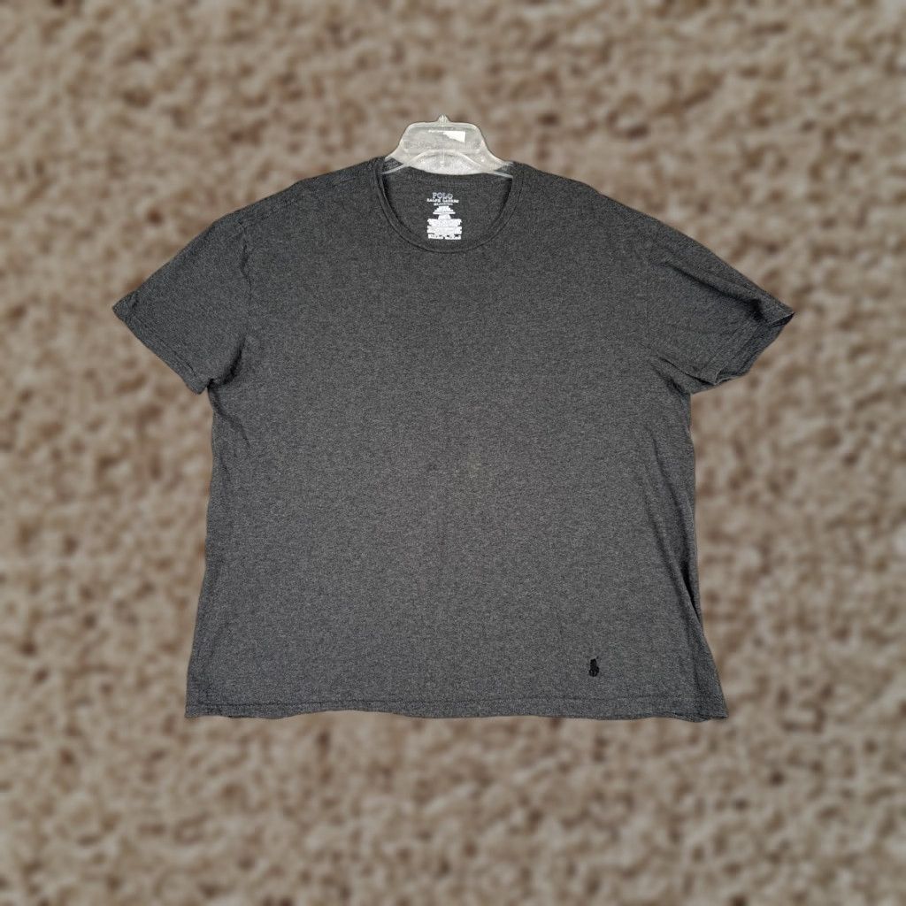 Ralph Lauren Polo Ralph Lauren Shirt Mens 2XL Gray Crew Neck Short Sleeve Cotton Jersey Embroidered Logo Classic Slim Fit Size US XXL / EU 58 / 5 - 1 Thumbnail