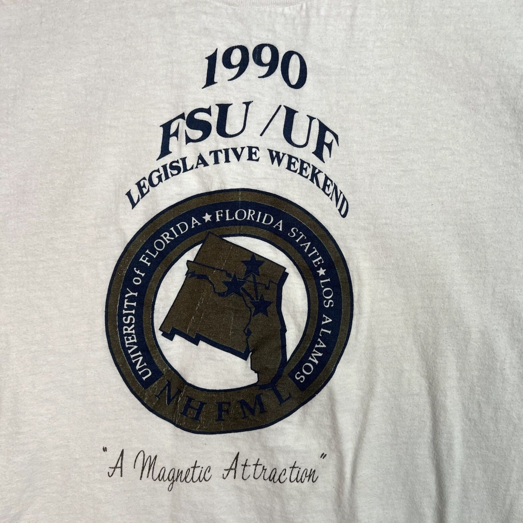 Hanes VINTAGE University Of Florida State Legislative Weekend T Shirt Adult L White Hanes 1990s Graphic Tee Mens Size US L / EU 52-54 / 3 - 4 Thumbnail