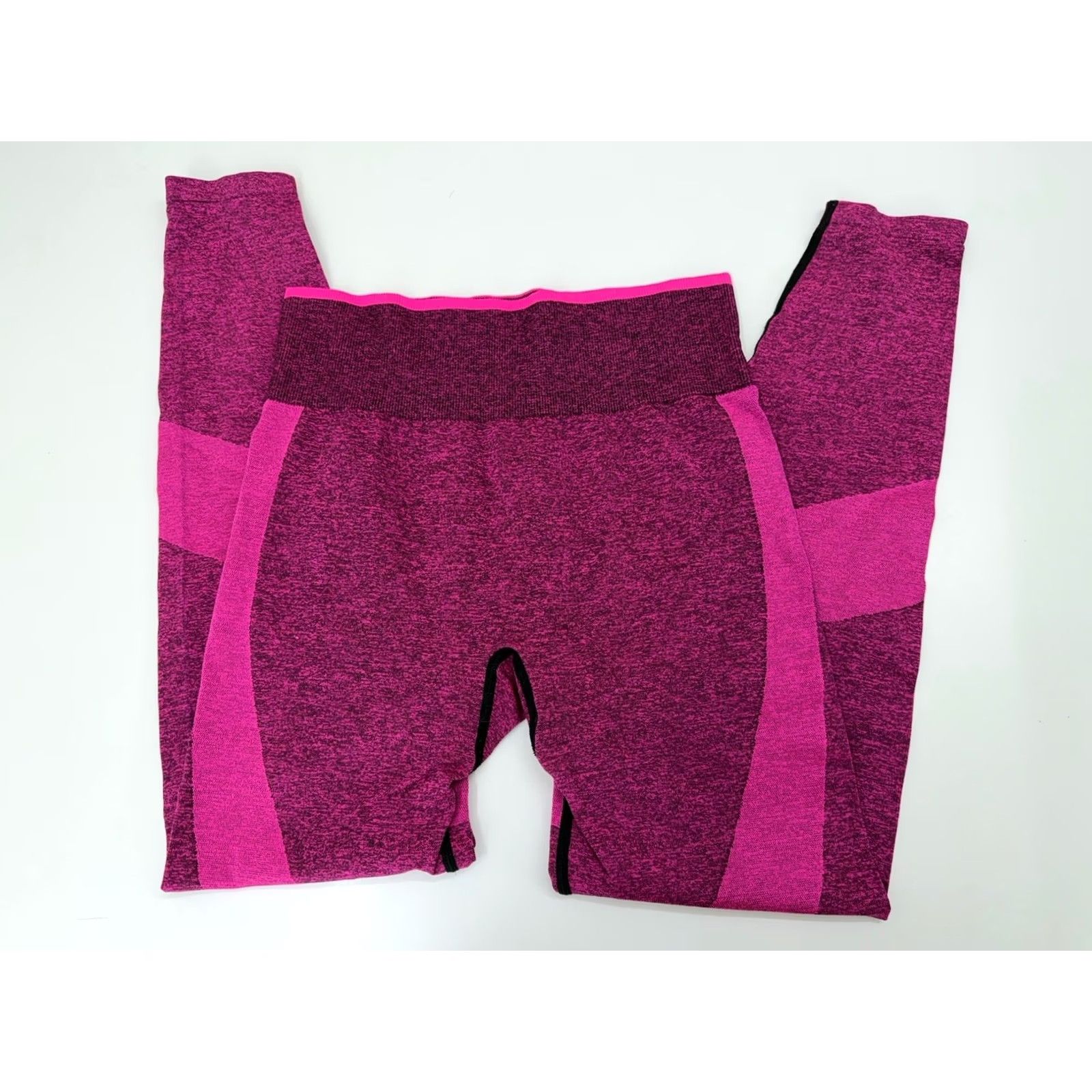Pinko PINK Victorias Secret Womens Leggings Large Pink Black Seamless Pull On Activewear Size 36" / US 14 / IT 50 - 2 Thumbnail