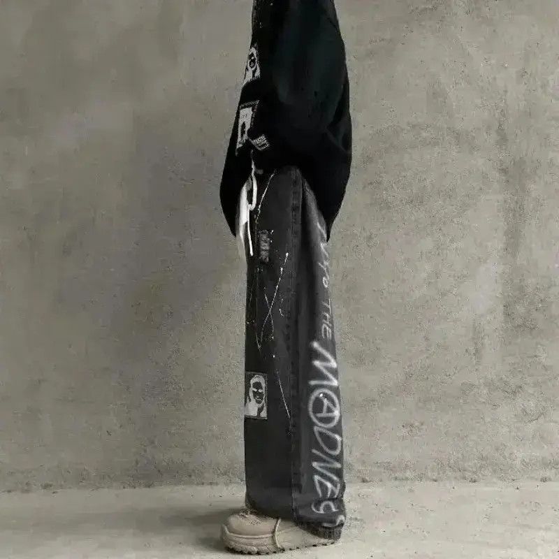 Japanese Brand DEEPTOWN Graffiti Black Jeans Men Gothic Punk Denim Size US 32 / EU 48 - 3 Thumbnail