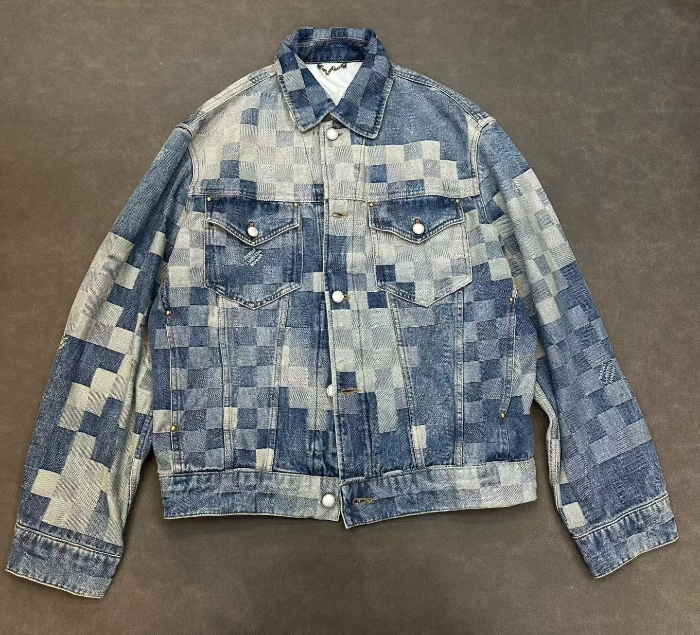 Louis Vuitton Louis Vuitton Pharrell Mosaic Check Denim Jacket Size US M / EU 48-50 / 2 - 1 Thumbnail