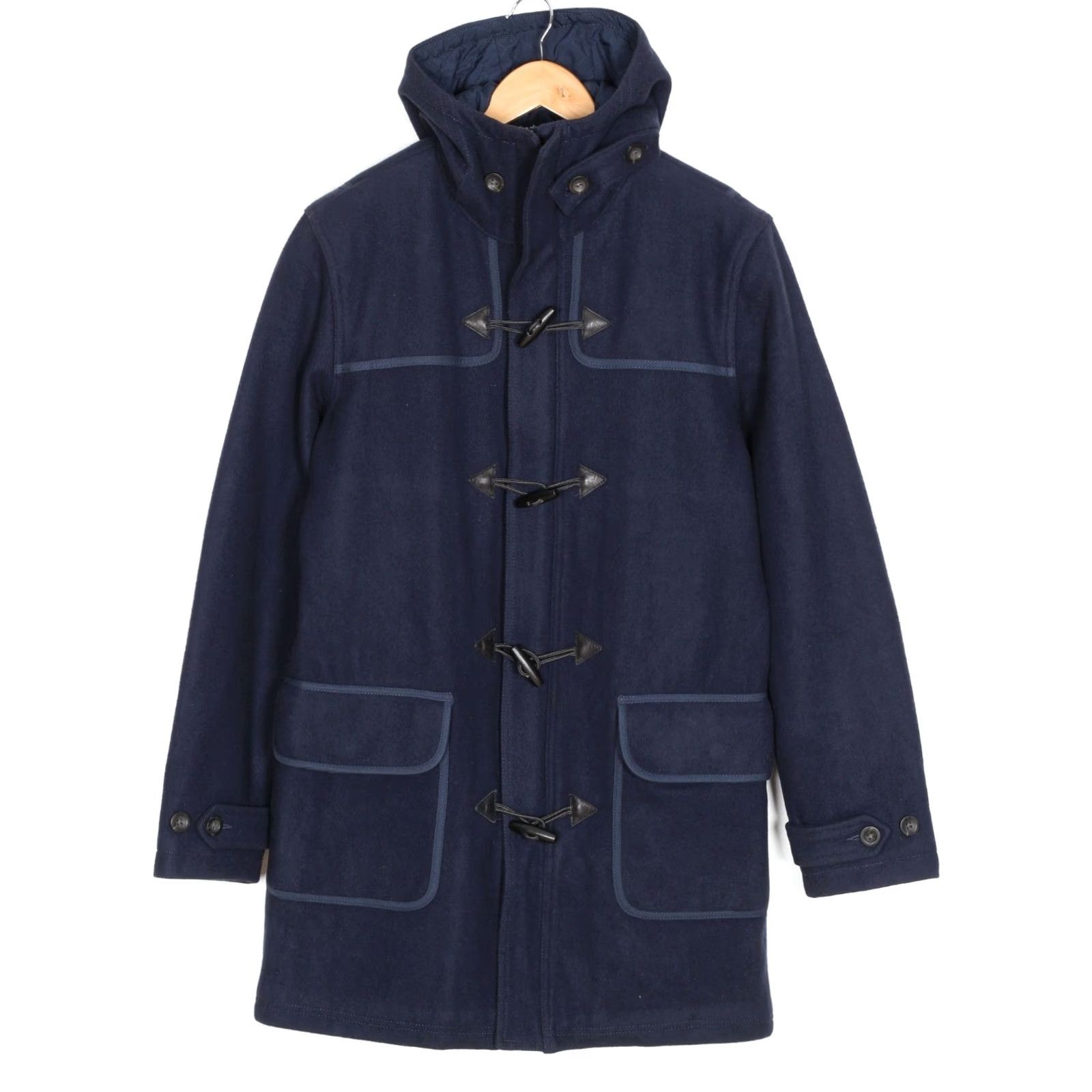 Levi's VINTAGE Levi’s Hooded Wool Blend Duffle Coat Men M Blue Logo Coat Mens Size US M / EU 48-50 / 2 - 2 Thumbnail
