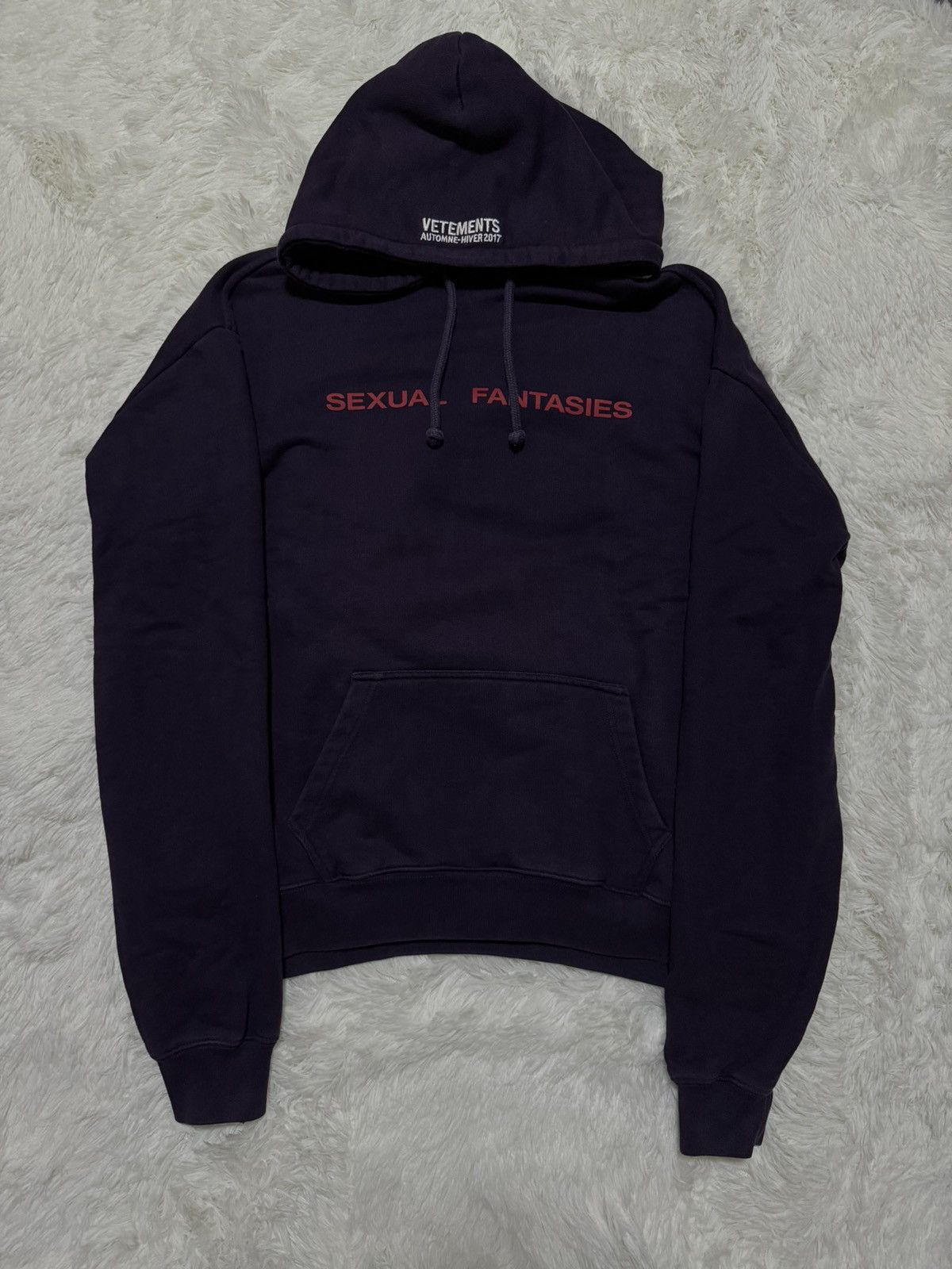 最愛 VETEMENTS パーカー Sexual Hoodie Fantasies パーカー ...