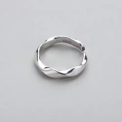 Jewelry × Vintage Minimalist Silver Plated Ring Jewelry Loop Geometric Size ONE SIZE - 3 Thumbnail