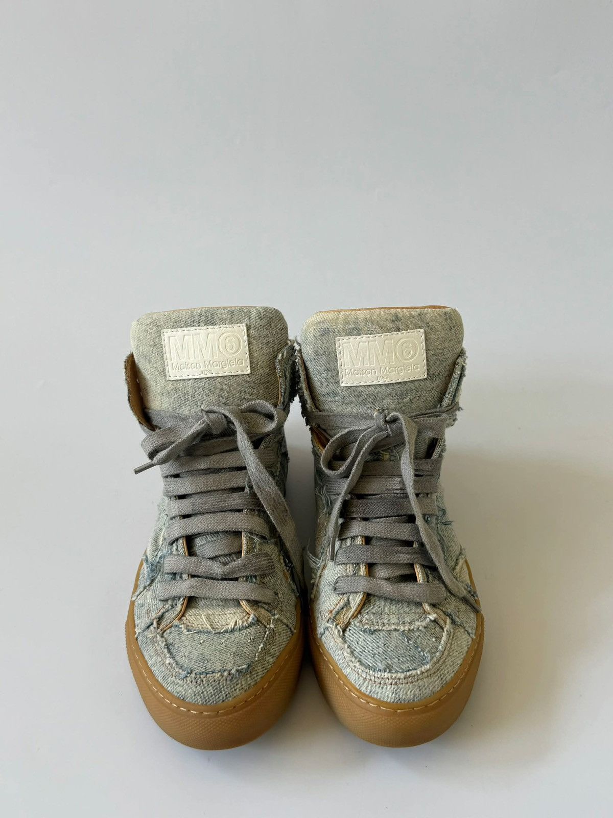 MM6 MM6 Maison Margiela Denim High-Top Sneakers Size US 7 / IT 37 - 2 Thumbnail