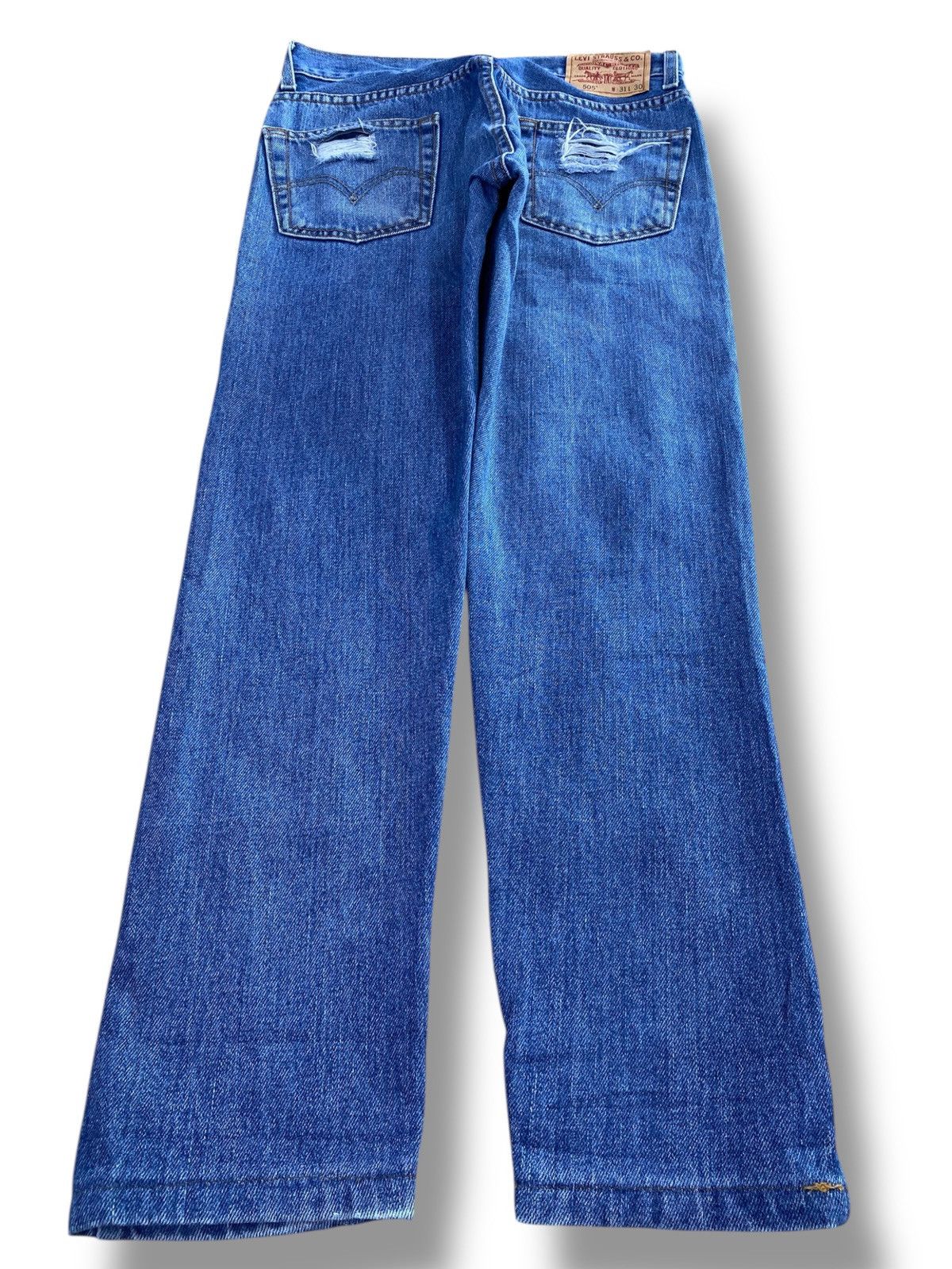 Levi's Levi’s Blue Wash Distressed Skinny Style Jean Size US 30 / EU 46 - 3 Thumbnail