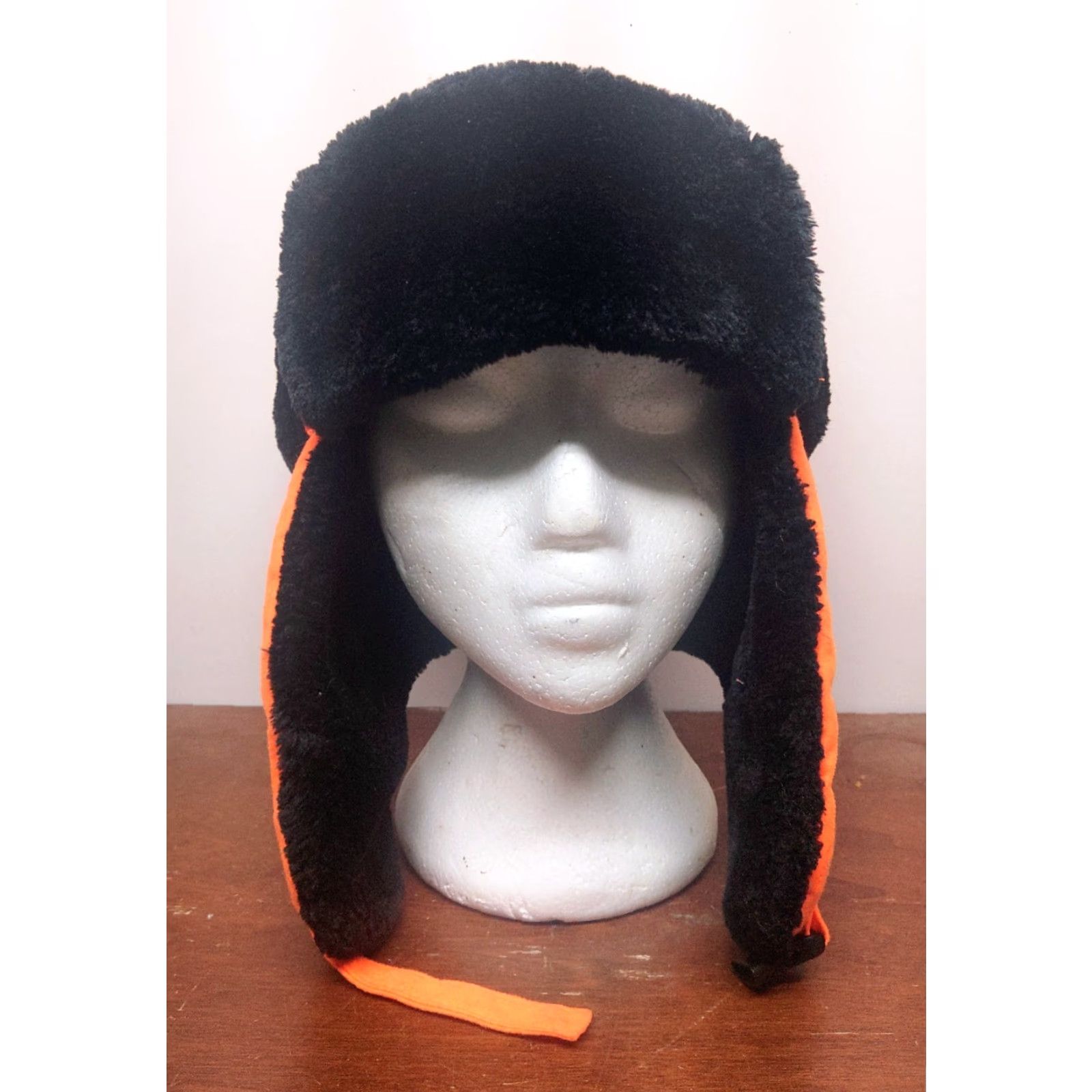 Vintage VINTAGE Gander Mountain Trapper Hat M/L Orange Unisex Adults 90s Wool Faux Quilted Insulated Windproof Water Resistant Ear Flap Neck Flap Packable Hat Size ONE SIZE - 2 Thumbnail