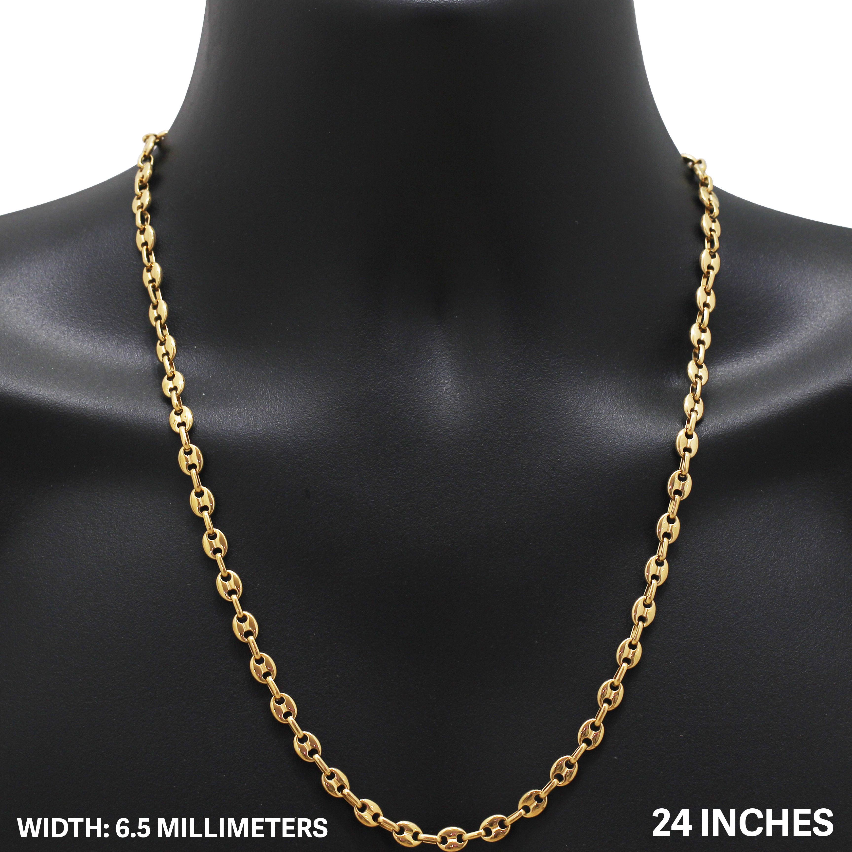 Other 316L Stainless Steel 18k GP 6.5mm Mariner Chain Necklace 24” Size ONE SIZE - 1 Thumbnail