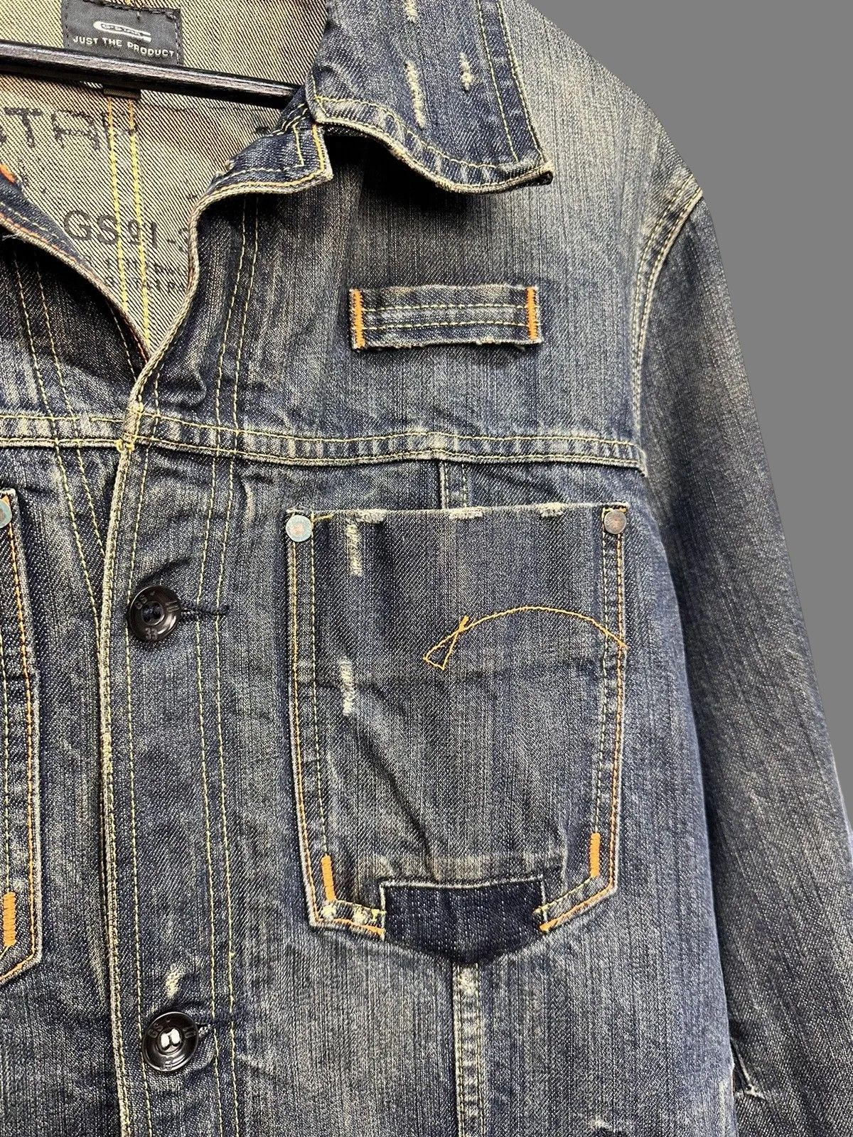 Diesel G-Star Raw Denim Jacket Distressed Workwear 2000s Size US L / EU 52-54 / 3 - 6 Thumbnail