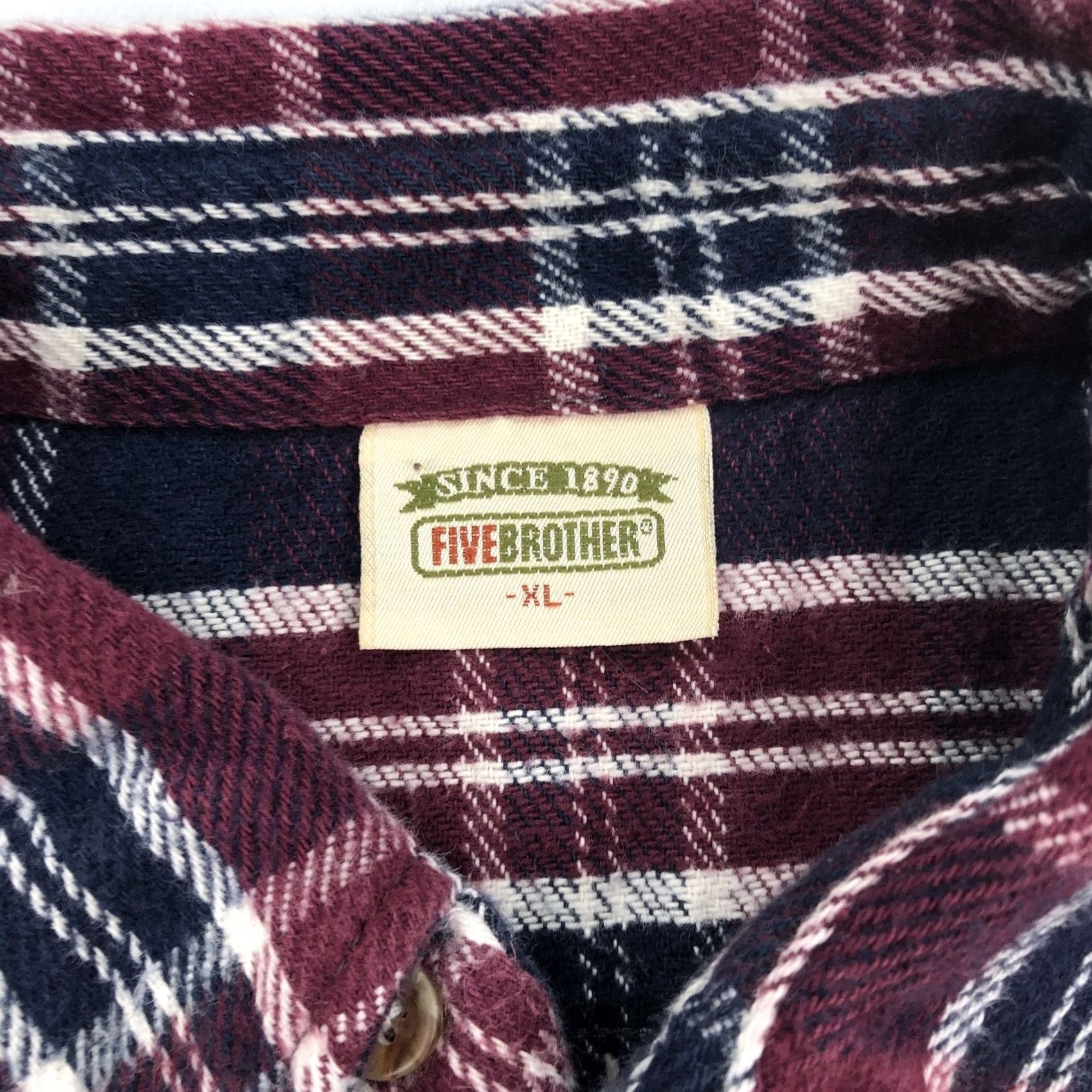 Vintage FiveBrother Men XL Plaid Flannel Shirt Long Sleeve Button-Down Workwear Vintage Size US XL / EU 56 / 4 - 4 Thumbnail