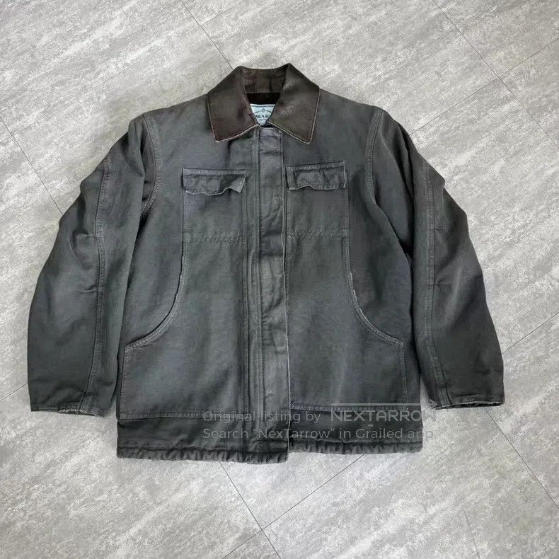Prada Prada Leather Collar Carhartt Water Washed Work Jacket Size US XXS / EU 40 - 1 Thumbnail
