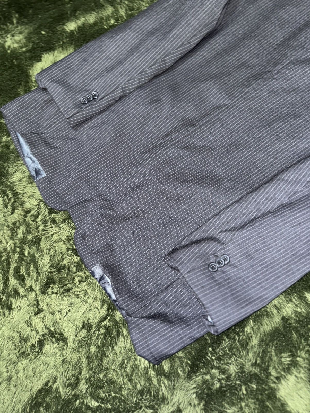 Tommy Hilfiger [42-44] tommy hilfiger USA wool stripe blazer jacket gray Size 42L - 8 Thumbnail