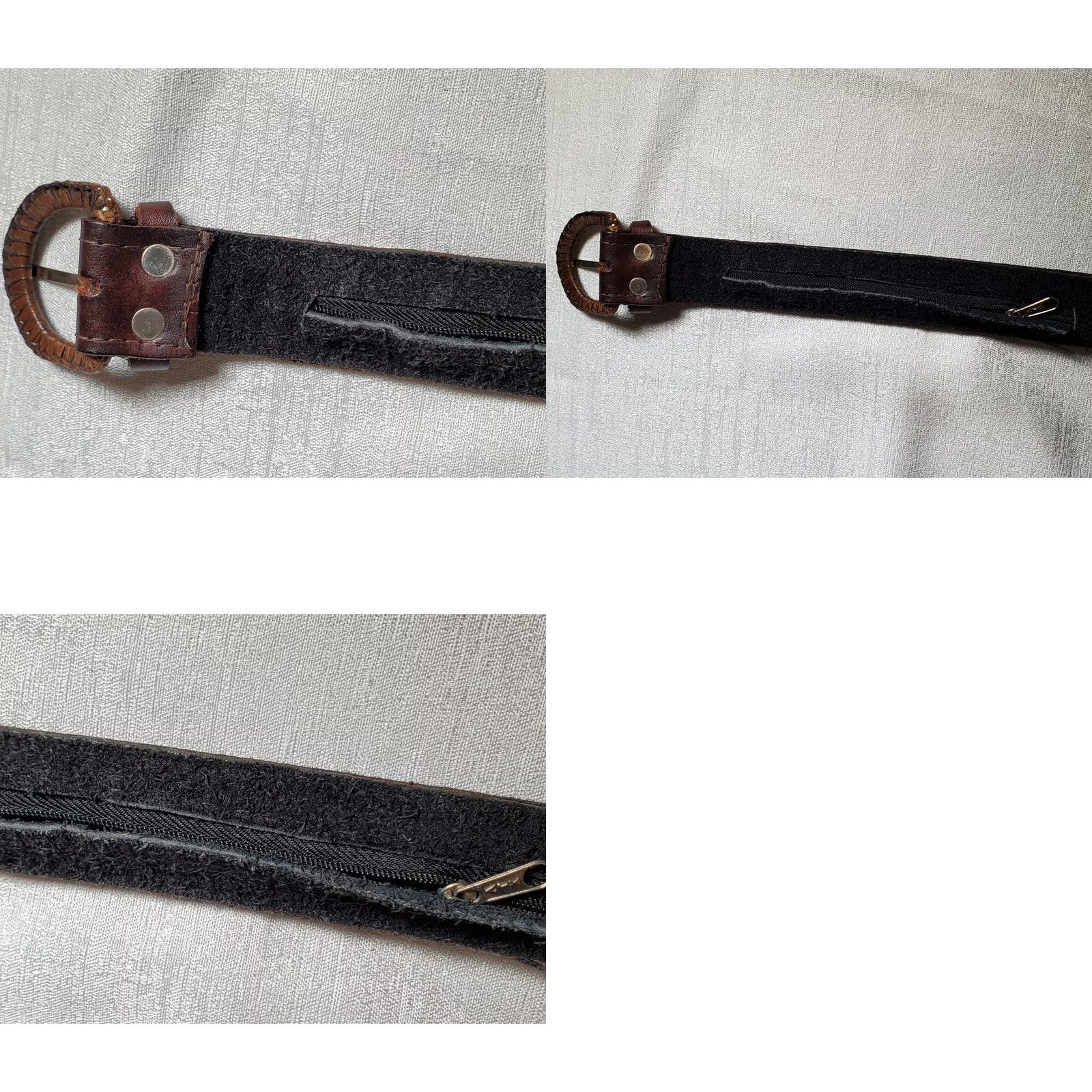 Vintage VINTAGE Handcrafted Leather Belt Suede Backed Embroidered Panels Length 47" Size ONE SIZE - 8 Thumbnail