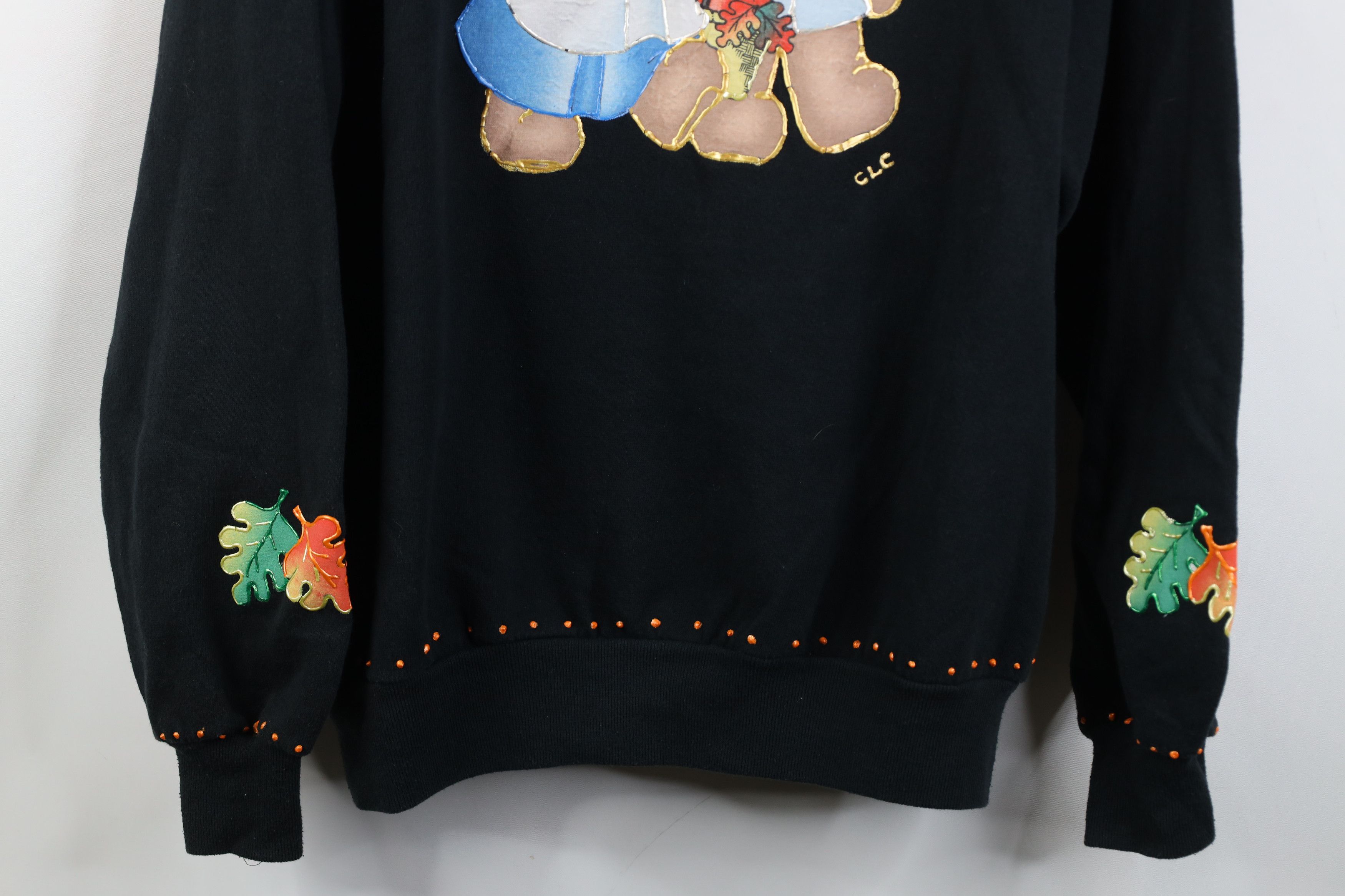 Vintage Vintage 90s Streetwear Paint Thanksgiving Bear Sweatshirt Size XL / US 12-14 / IT 48-50 - 3 Thumbnail