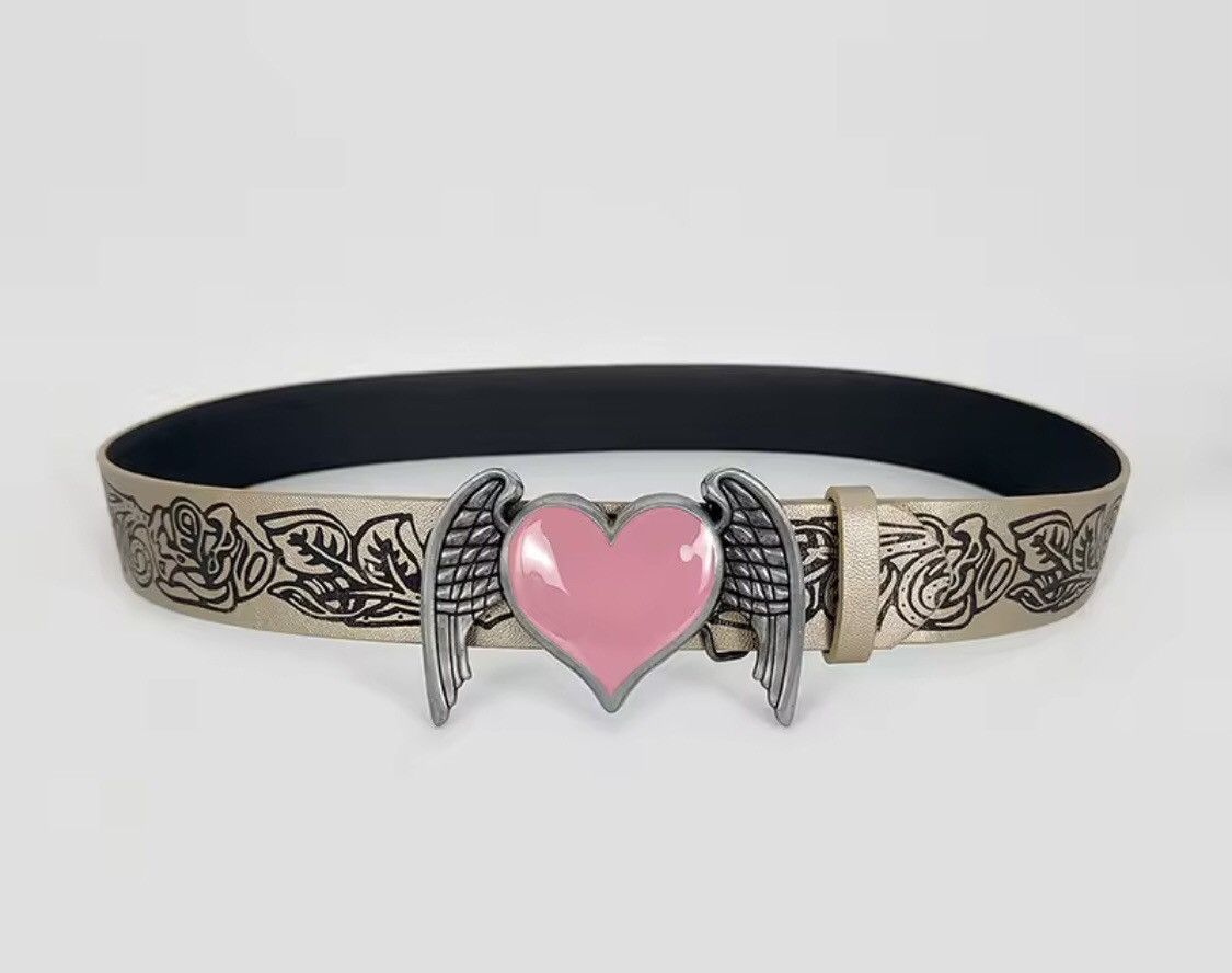 Japanese Brand Y2K Waist Belts Pants Pink Heart Size ONE SIZE - 5 Thumbnail
