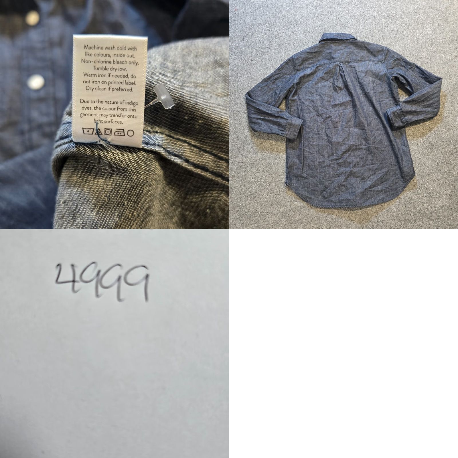 Vintage Grana Shirt Mens Size Small Blue Denim Button Long Sleeve Casual Shirt Size US S / EU 44-46 / 1 - 8 Thumbnail
