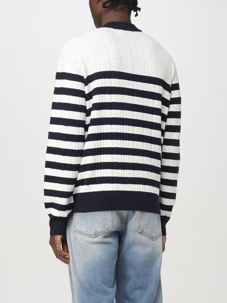 Balmain o1y0426 Crewneck Sweater in White/Black Size US L / EU 52-54 / 3 - 3 Thumbnail