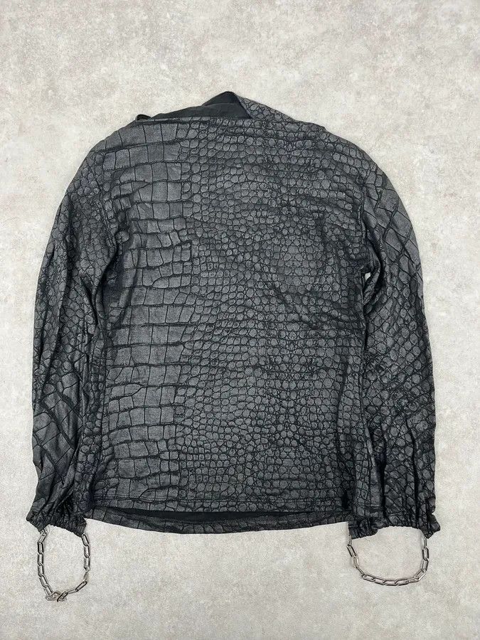 Roberto Cavalli 1990s Roberto Cavalli Black Crocodile Effect Longsleeve Size XS / US 0-2 / IT 36-38 - 5 Thumbnail