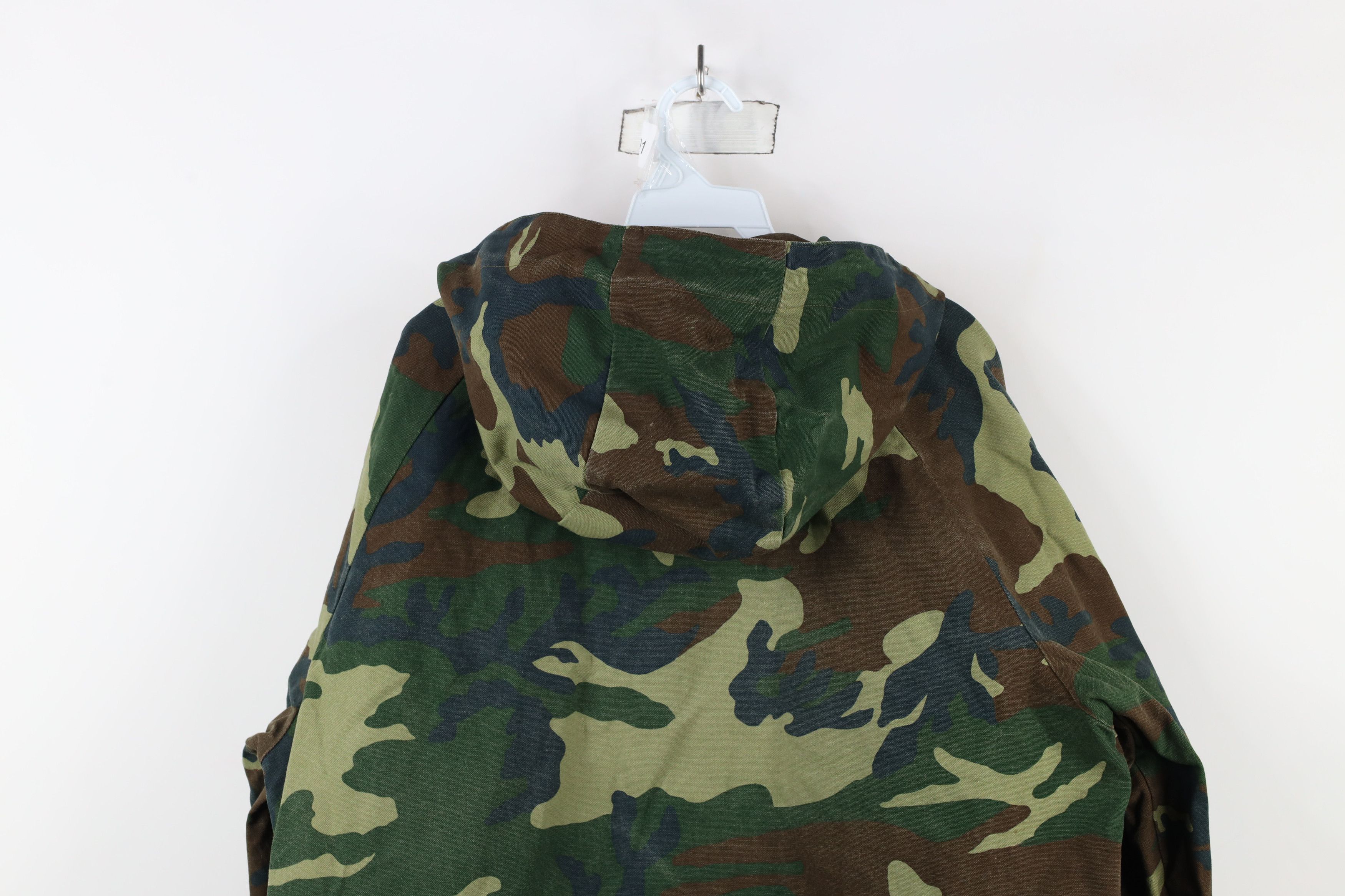 Vintage Vintage 80s 90s Streetwear Canvas Camouflage Hooded Jacket Size US L / EU 52-54 / 3 - 15 Thumbnail