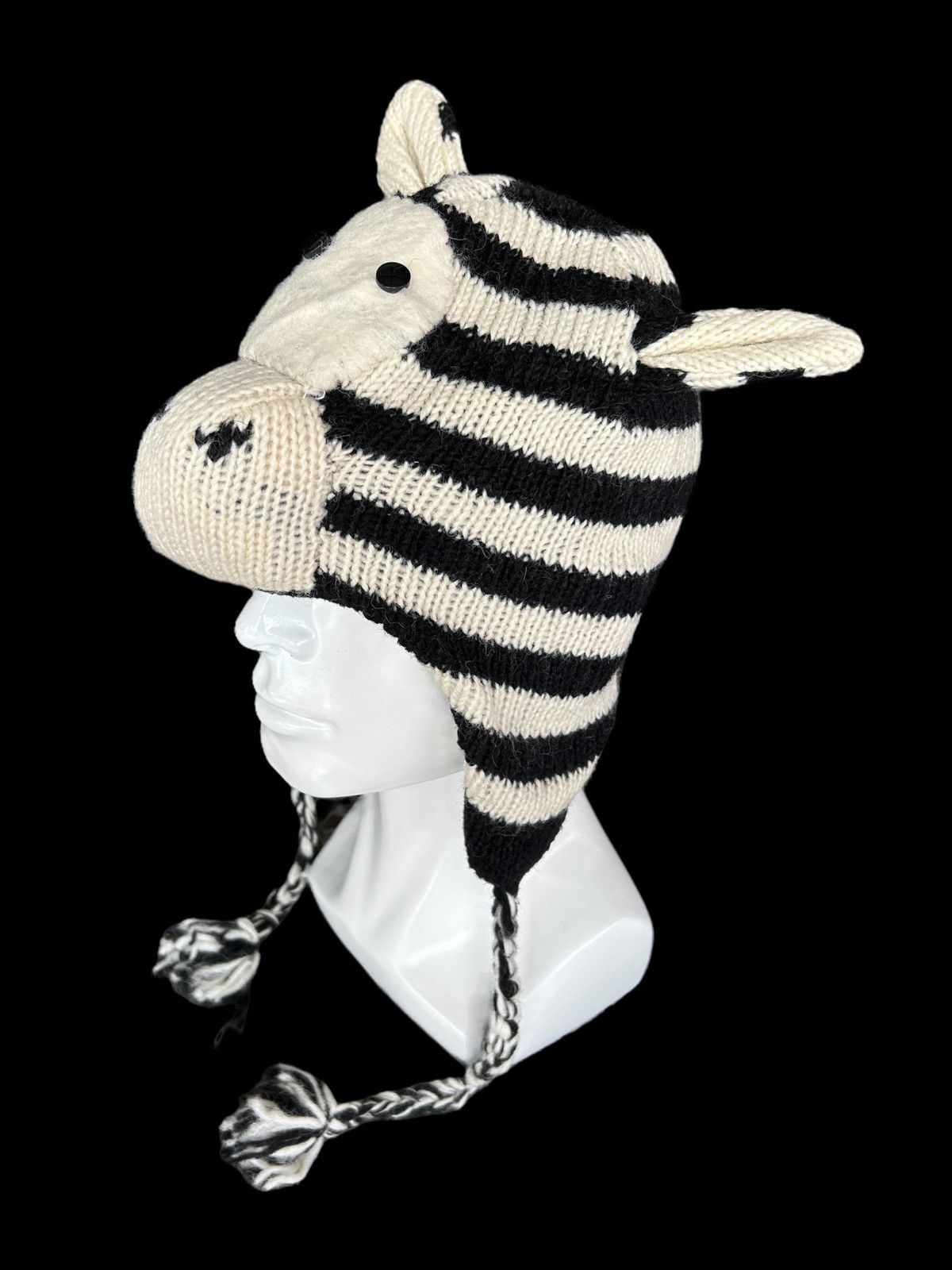 Japanese Brand × Kapital × Vintage Vintage Mohawk Sport Japan Stripe knitt Bunny Beanie Rare🎌☠️☠️ Size ONE SIZE - 3 Thumbnail