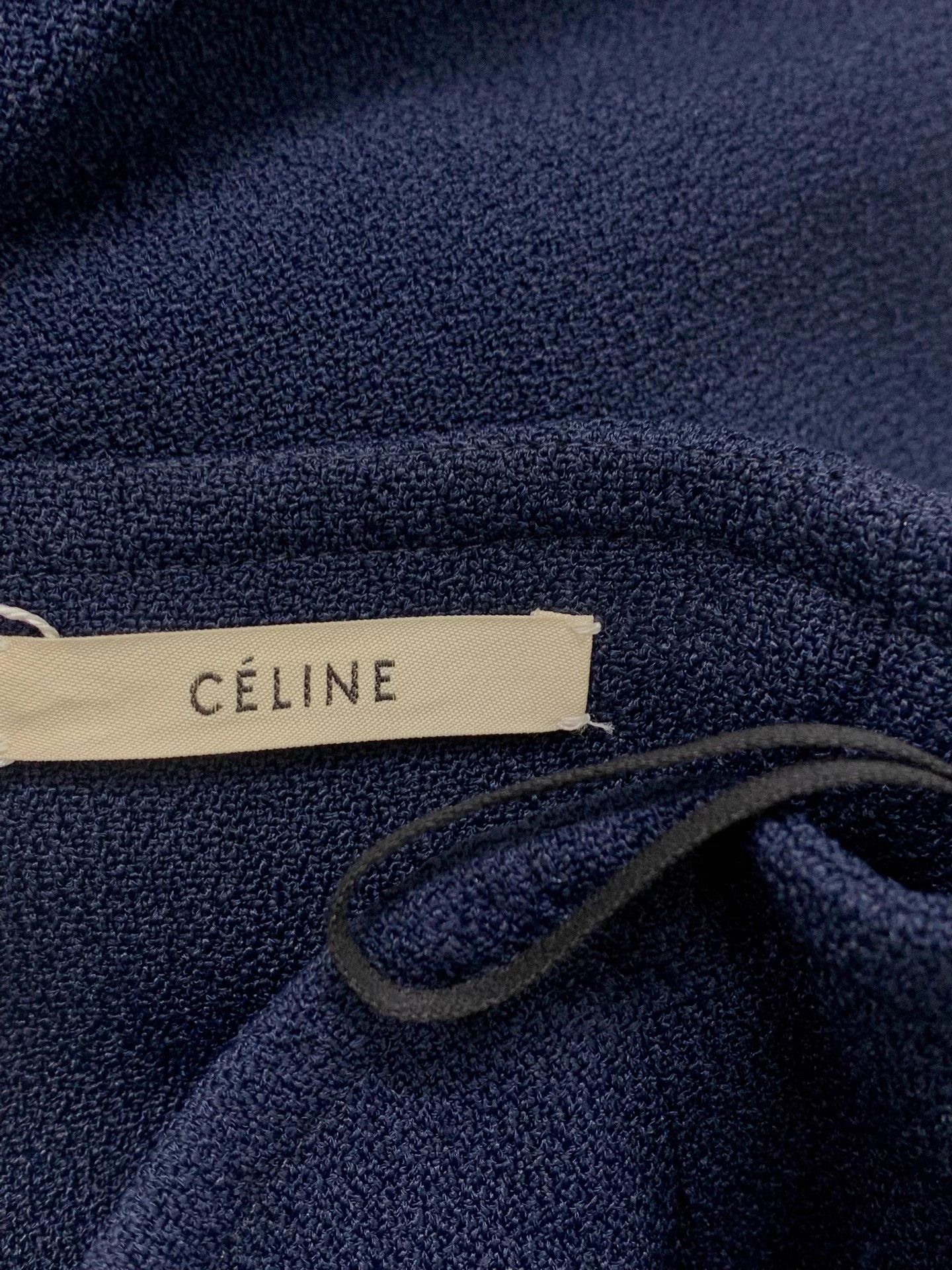 Celine Old Celine Navy High-Waisted Irregular Skirt 34 New Size 25" / US 0 / IT 36 - 5 Thumbnail