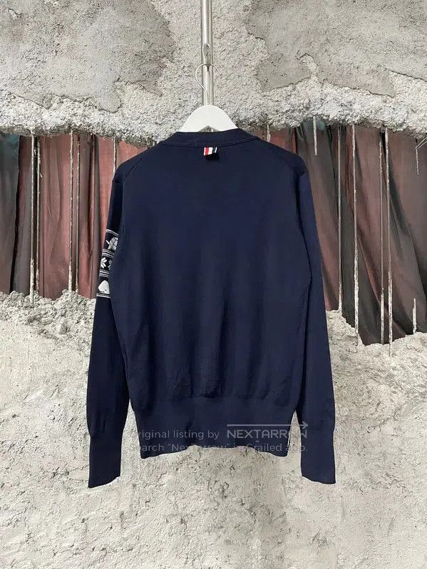 Thom Browne Thom Browne Blue Long Sleeve Cardigan for Men . Size US M / EU 48-50 / 2 - 1 Thumbnail