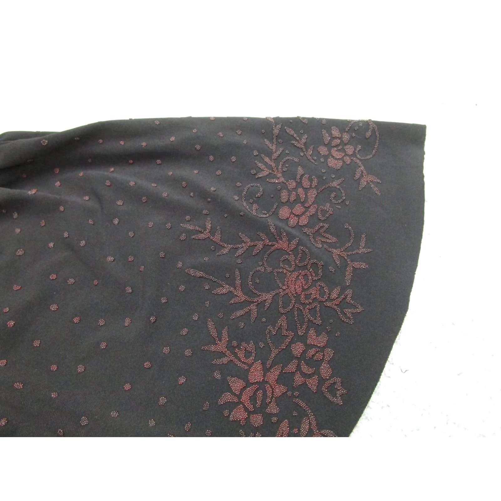 Vintage Simply Irresistible Blouse Women M Black Beaded Floral Flutter Sleeve Top Boho Jersey Womens Size M / US 6-8 / IT 42-44 - 3 Thumbnail