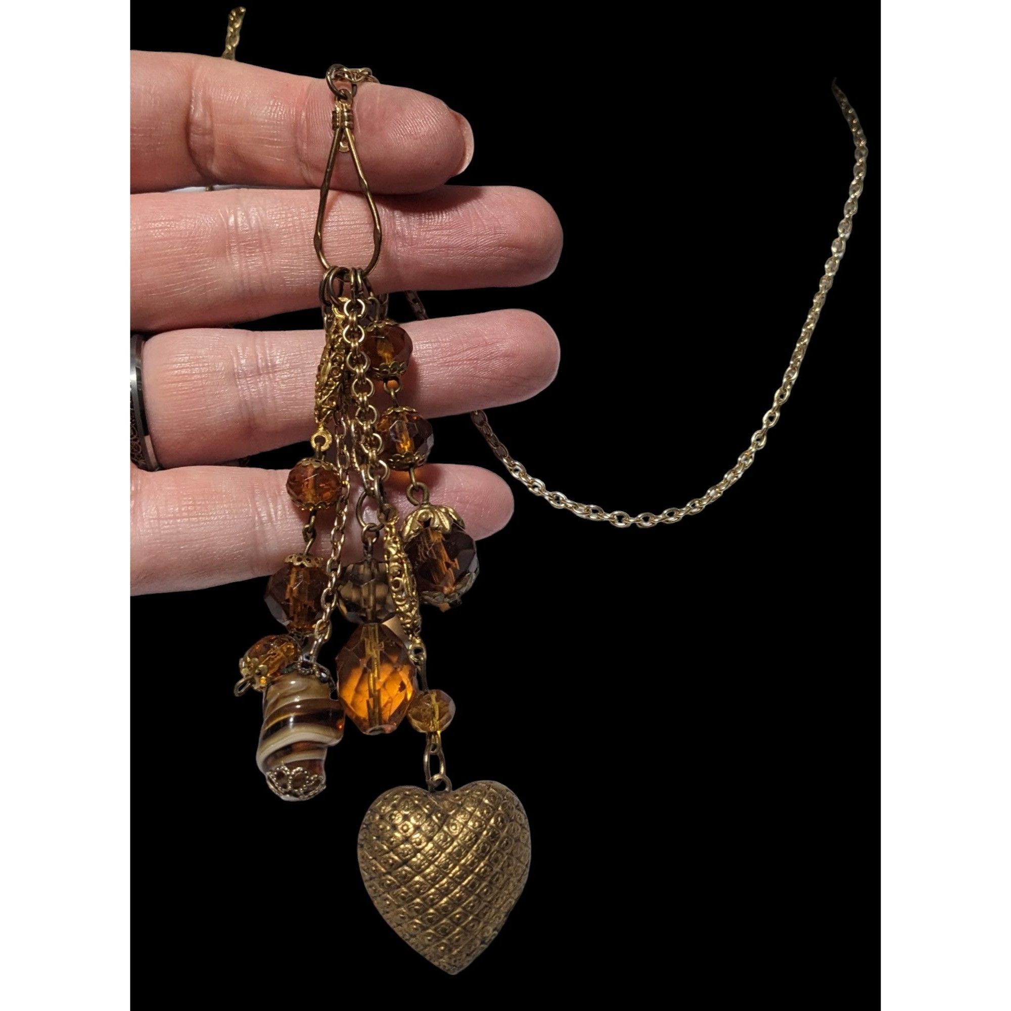 Other Victorian Style Gold And Glass Charm Necklace Size ONE SIZE - 2 Thumbnail