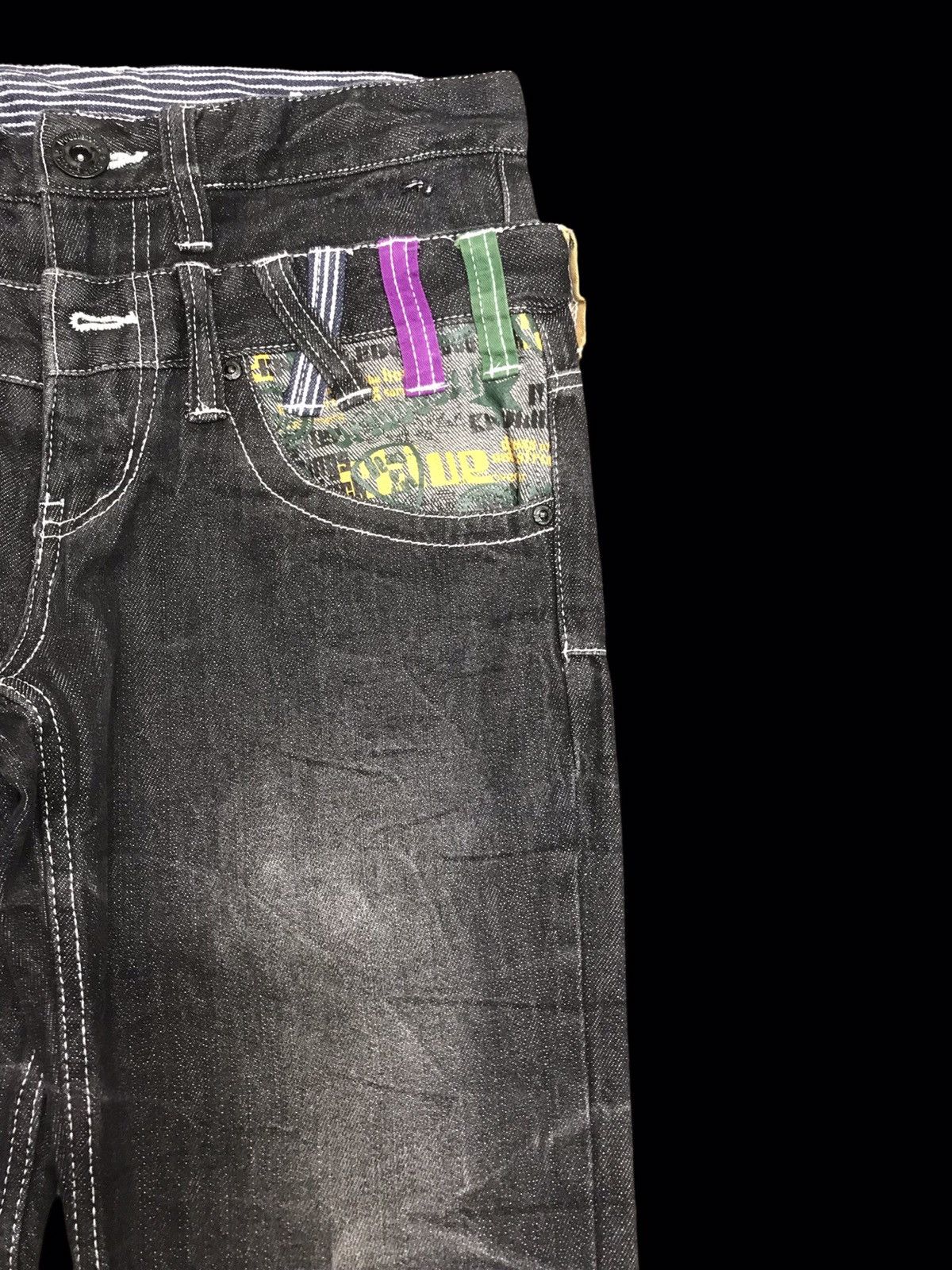 Japanese Brand 💥DOUBLE WAIST💥DOUBLEFOCUS SICK STYLE FADES DENIM F318 Size US 30 / EU 46 - 3 Thumbnail