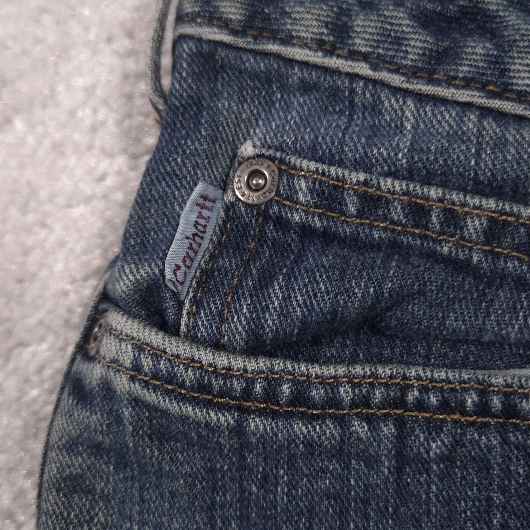 Carhartt Carhartt Jeans Womens 12x30 Blue Relaxed Fit Flannel Lined Straight Denim Pants Size 34" / US 12 / IT 48 - 4 Thumbnail