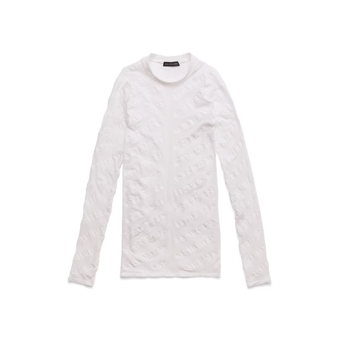 Balenciaga o1mt1gz1024 Mini Allover Logo Top Sweater in White Size M / US 6-8 / IT 42-44 - 1 Thumbnail