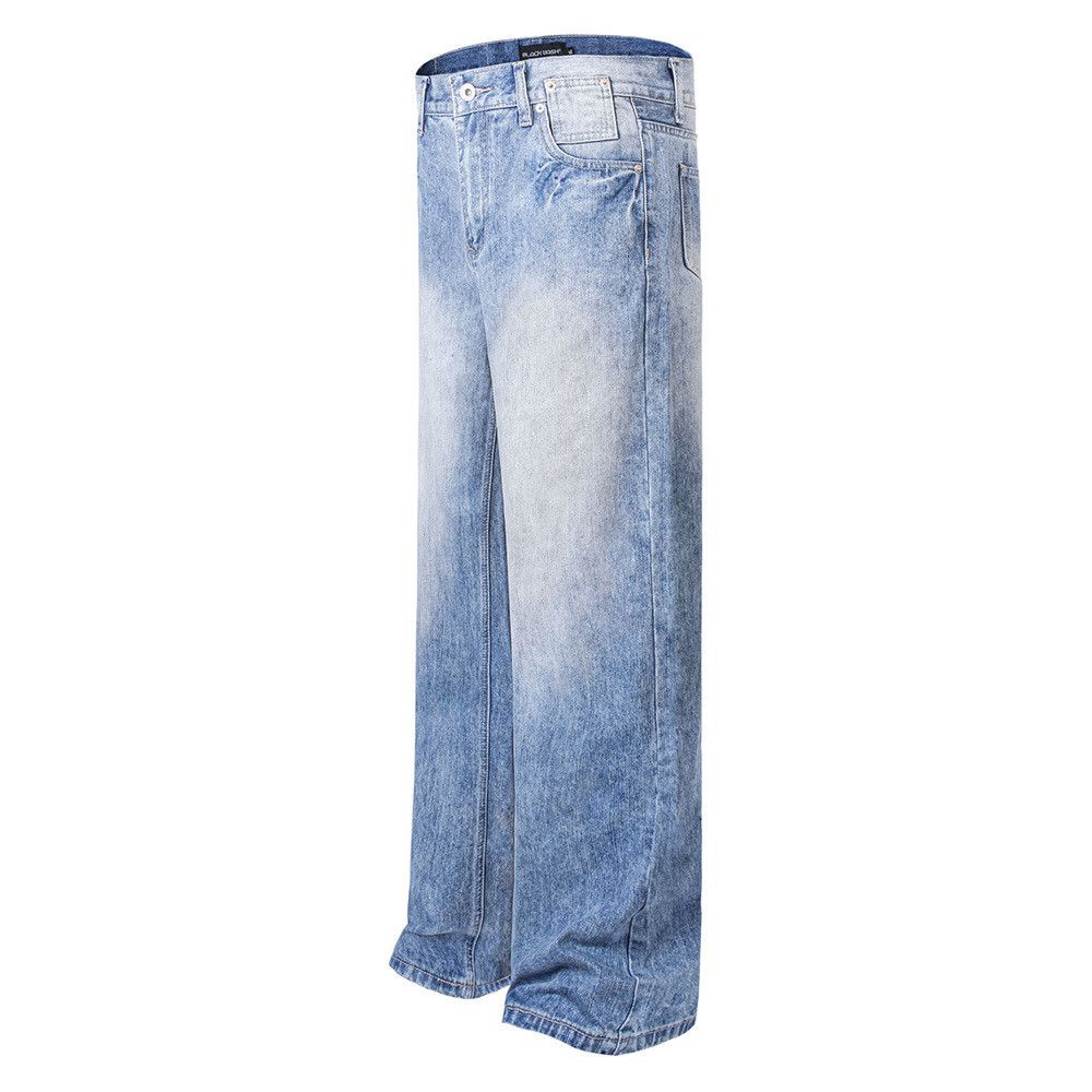 Japanese Brand × Jean American washed loose all-match straight jeans for men Size US 34 / EU 50 - 3 Thumbnail