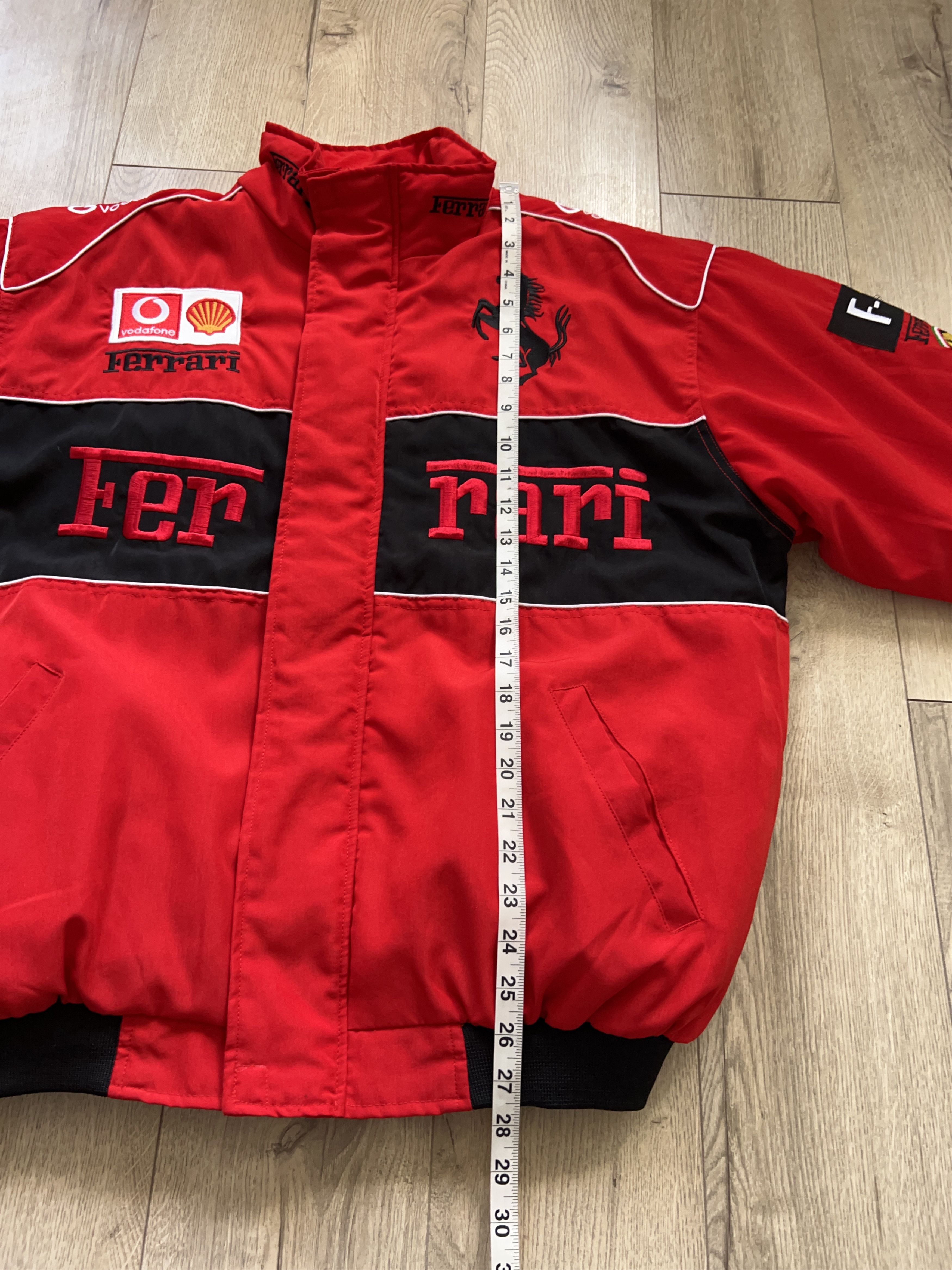 Ferrari × Formula 1 Mens Big Logo Embroidery Racing Jacket Zip Red Driver Coat Size US XL / EU 56 / 4 - 6 Thumbnail