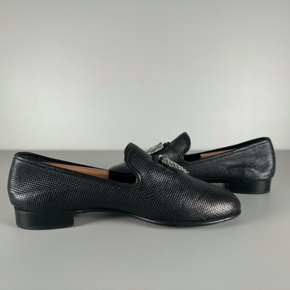 Giuseppe Zanotti Giuseppe Zanotti Italian Patent Black Leather Flat Loafers Size US 9.5 / IT 39.5 - 4 Thumbnail