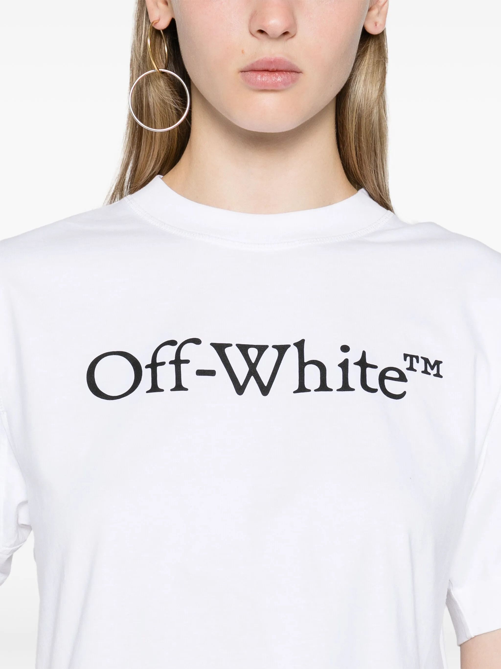 Off-White o1gr1nt0425 Thick Need Space Crop T-Shirt in White Size M / US 6-8 / IT 42-44 - 5 Thumbnail