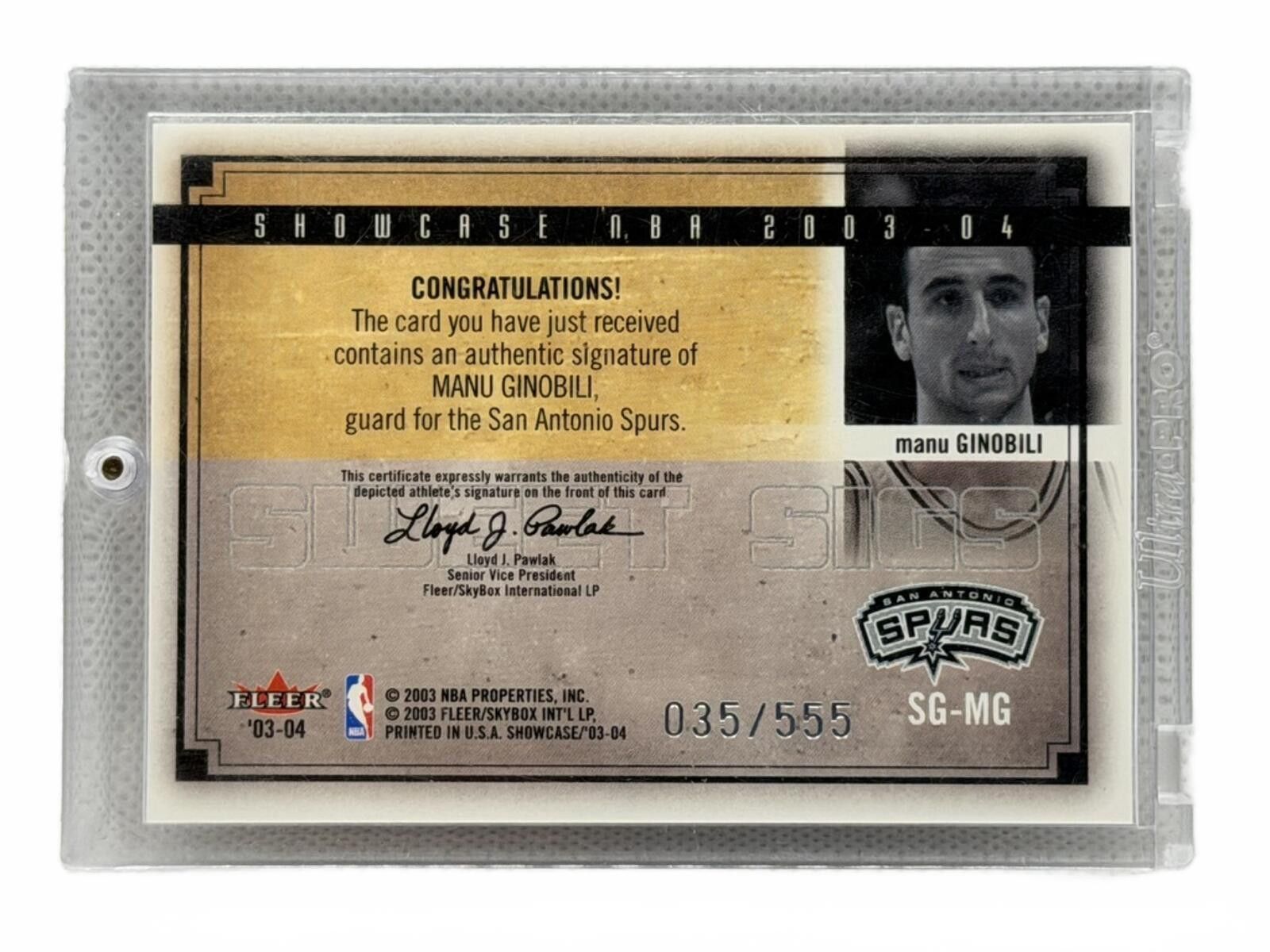 Other 03-04 UD Sweet Sigs Manu Ginobili Auto 35/555 Showcase Spurs Size ONE SIZE - 8 Thumbnail