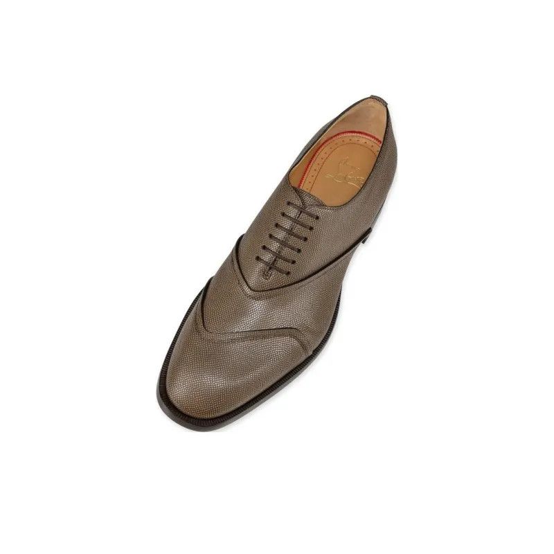 Christian Louboutin o1s1wg111224 Boabi Flat Calf Petit Grain in Brown Size US 8 / EU 41 - 3 Thumbnail