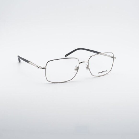 Montblanc Montblanc MB0072O 004 Eyeglasses Silver 57mm Rectangle Frame Size ONE SIZE - 5 Thumbnail