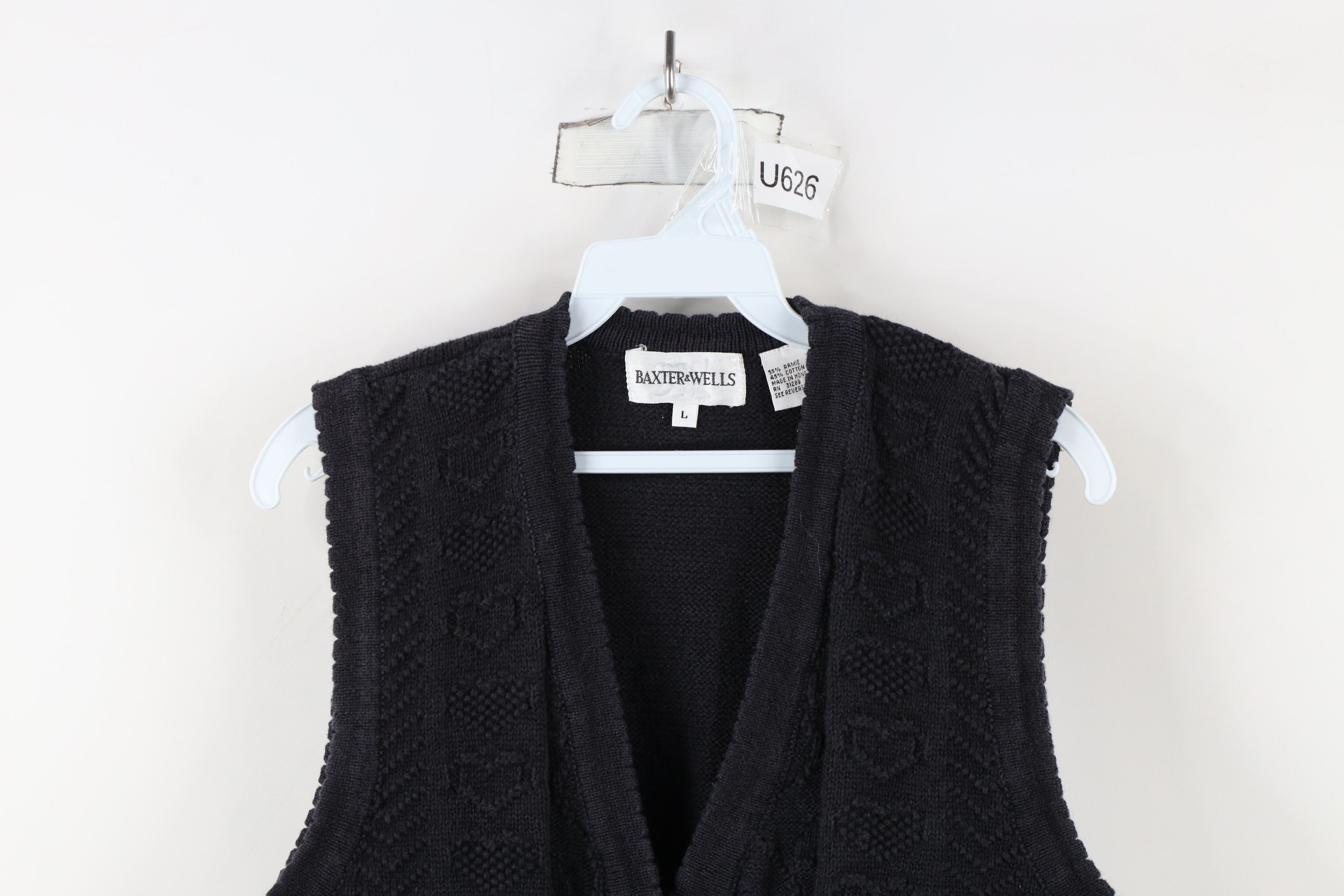 Vintage Vintage 90s Streetwear Flower Knit Cardigan Sweater Vest Size L / US 10 / IT 46 - 2 Thumbnail