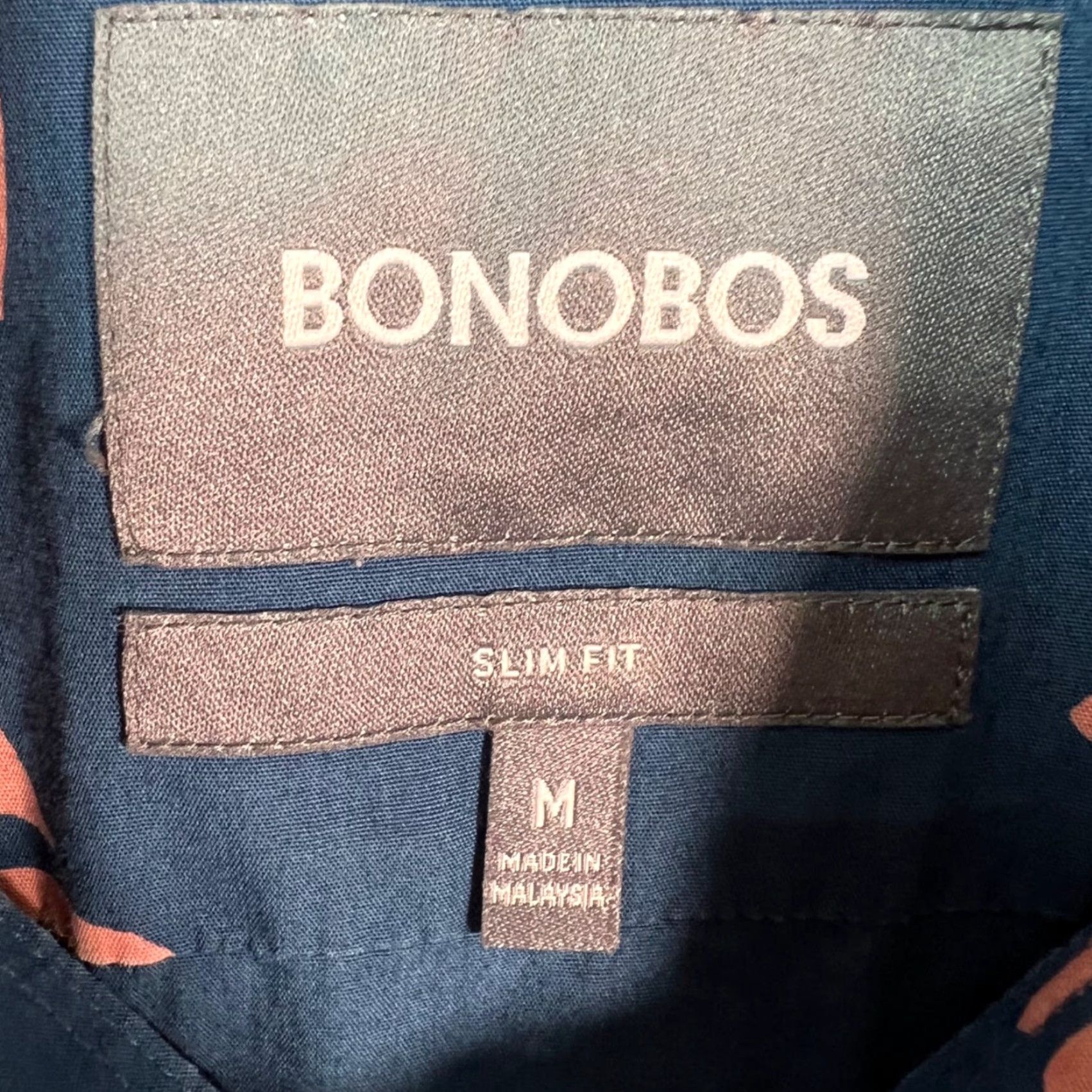Bonobos Bonobos Shirt Mens Medium Slim Fits Blue Tiger Print Button-Up Short Sleeve Size US M / EU 48-50 / 2 - 3 Thumbnail