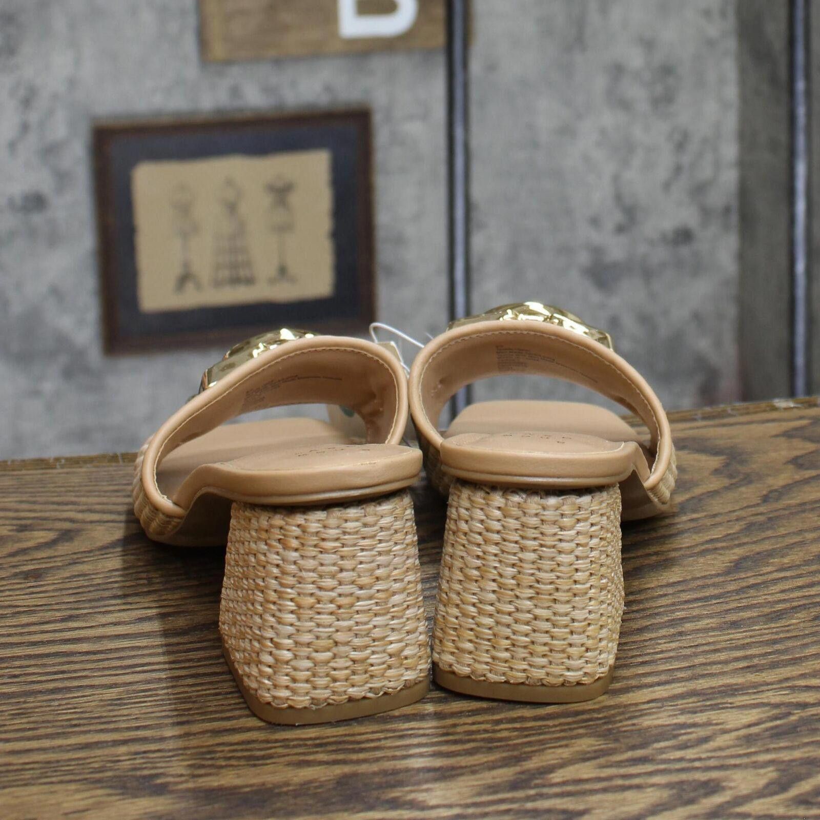 Designer NWT A New Day Raffia Mule Heels 89530483 Tan Brown 8M 8 M Size US 8 / IT 38 - 4 Thumbnail