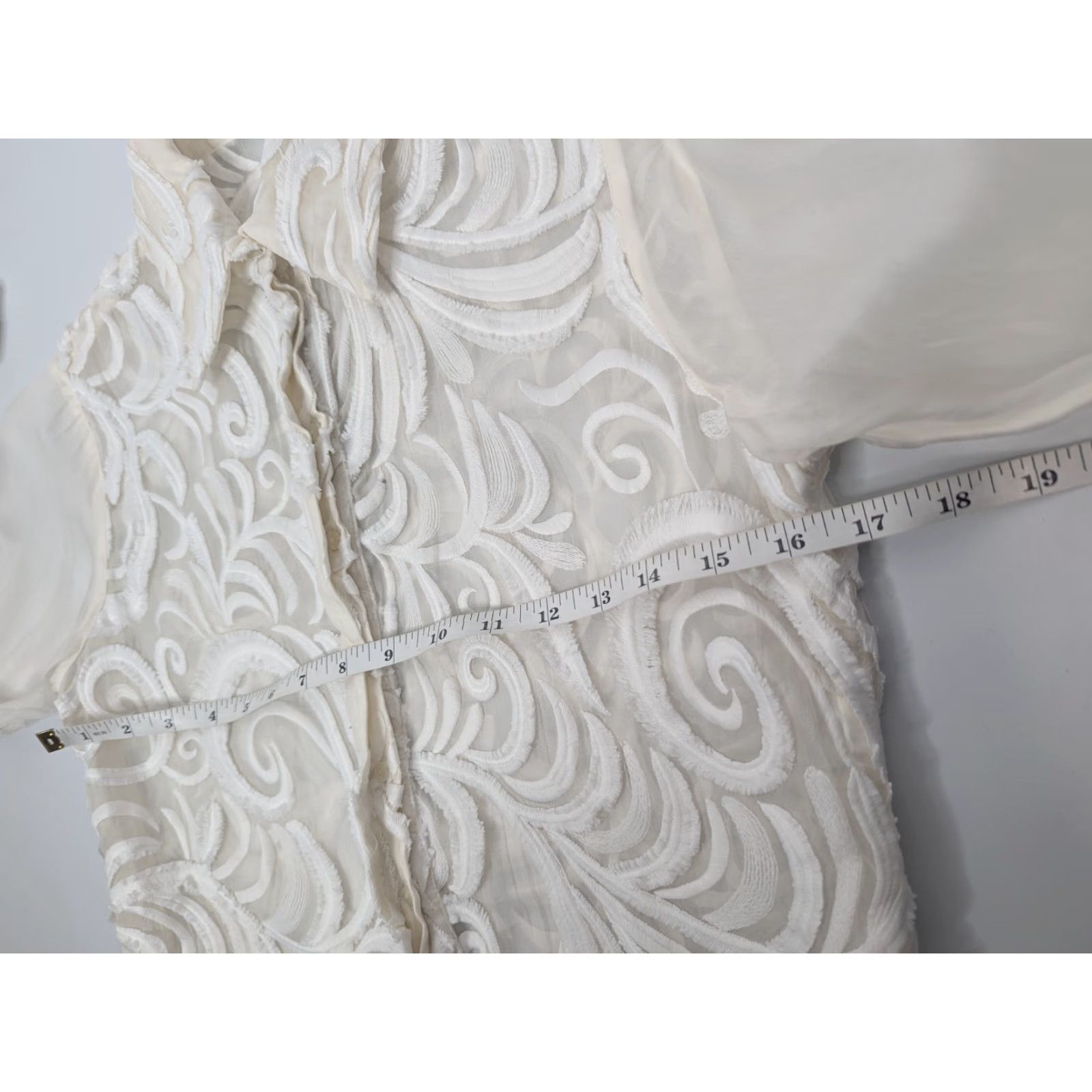 ANNE FONTAINE VINTAGE Anne Fontaine Paris Silk Sheer Ivory Collar Long Sleeve Blouse Shirt 38 Size XS / US 0-2 / IT 36-38 - 6 Thumbnail