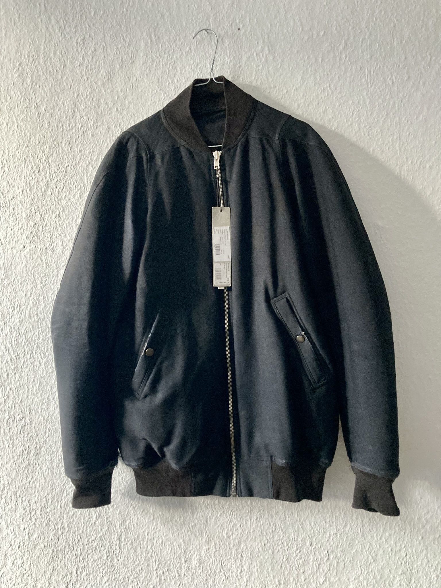 Pre-owned Rick Owens F/w14 "moody" Runway Sample Silk Down Bomber Jacket In Black